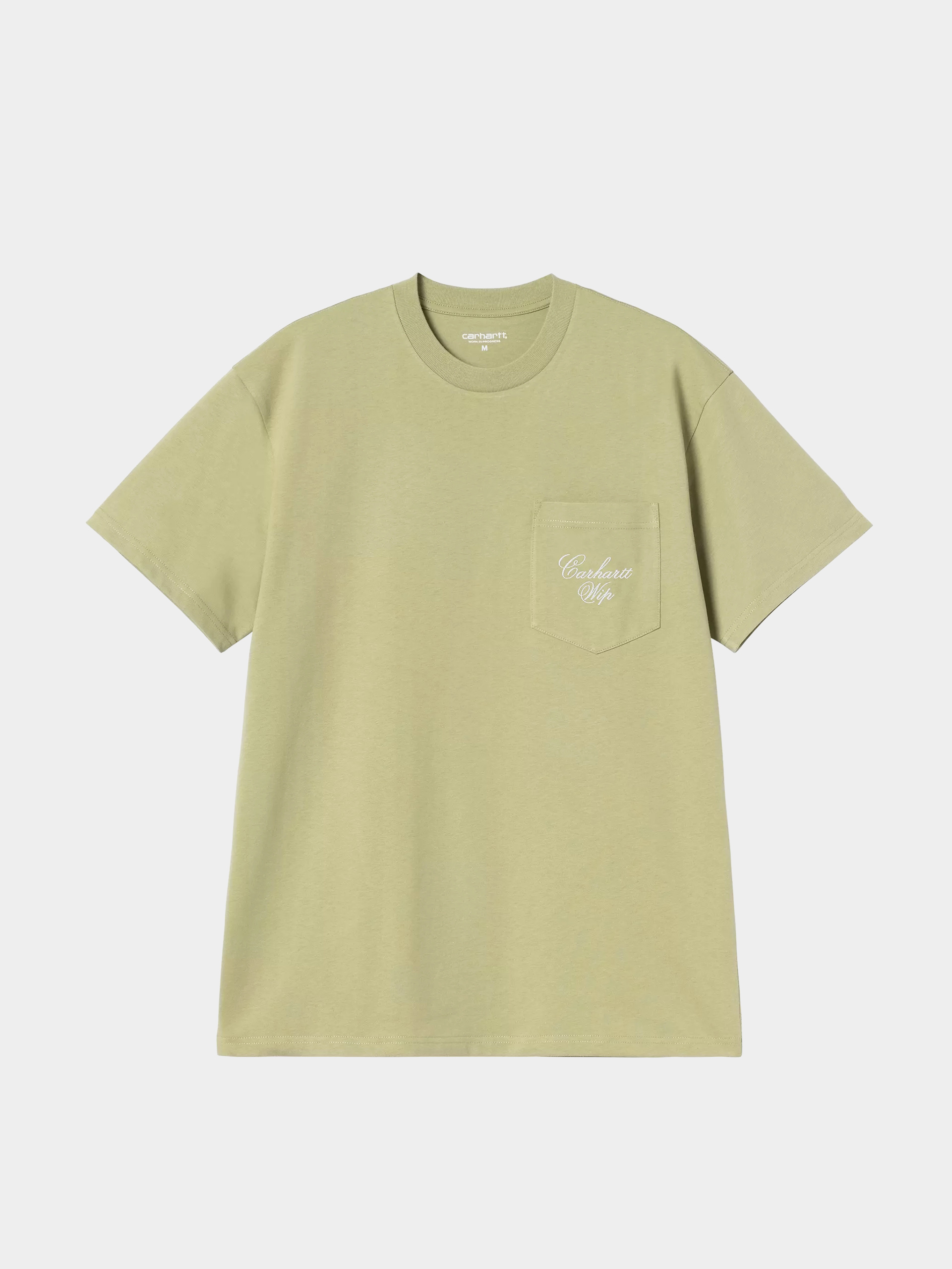 Футболка Carhartt WIP Longhand Pocket (gentle green/white)