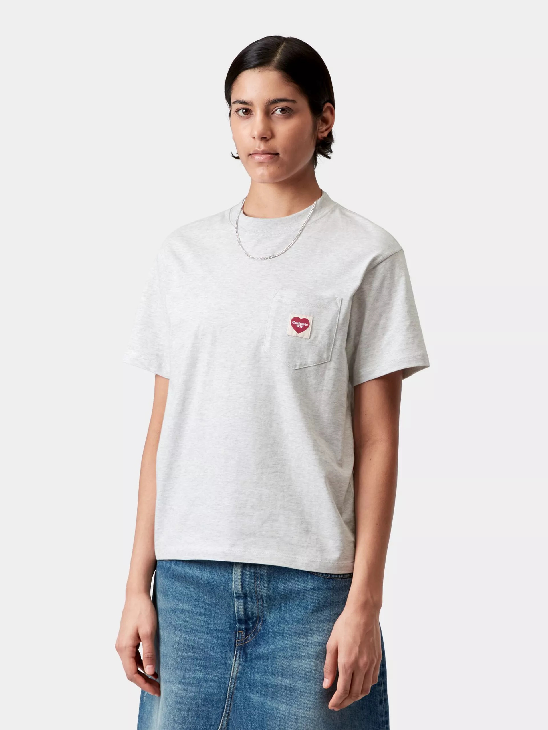 u0424u0443u0442u0431u043eu043bu043au0430 Carhartt WIP Pocket Heart Wmn (ash heather/red)