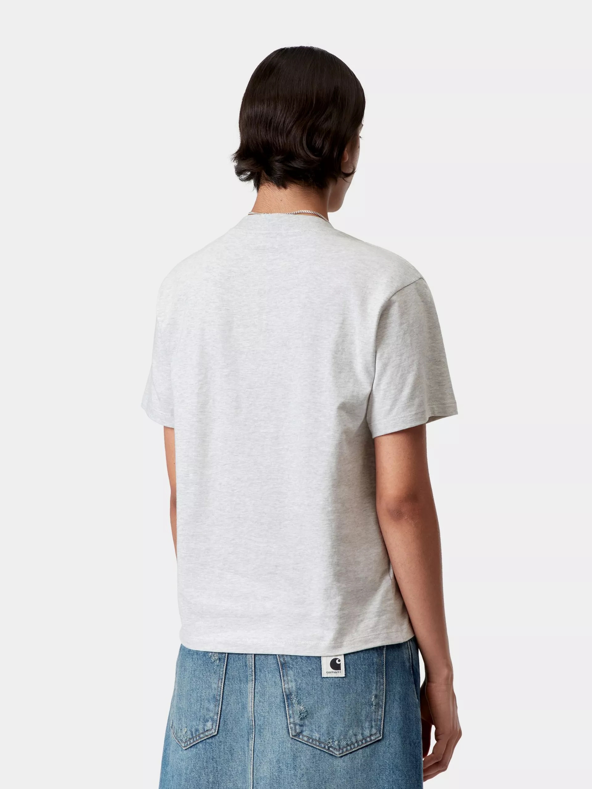 Футболка Carhartt WIP Pocket Heart Wmn (ash heather/red)