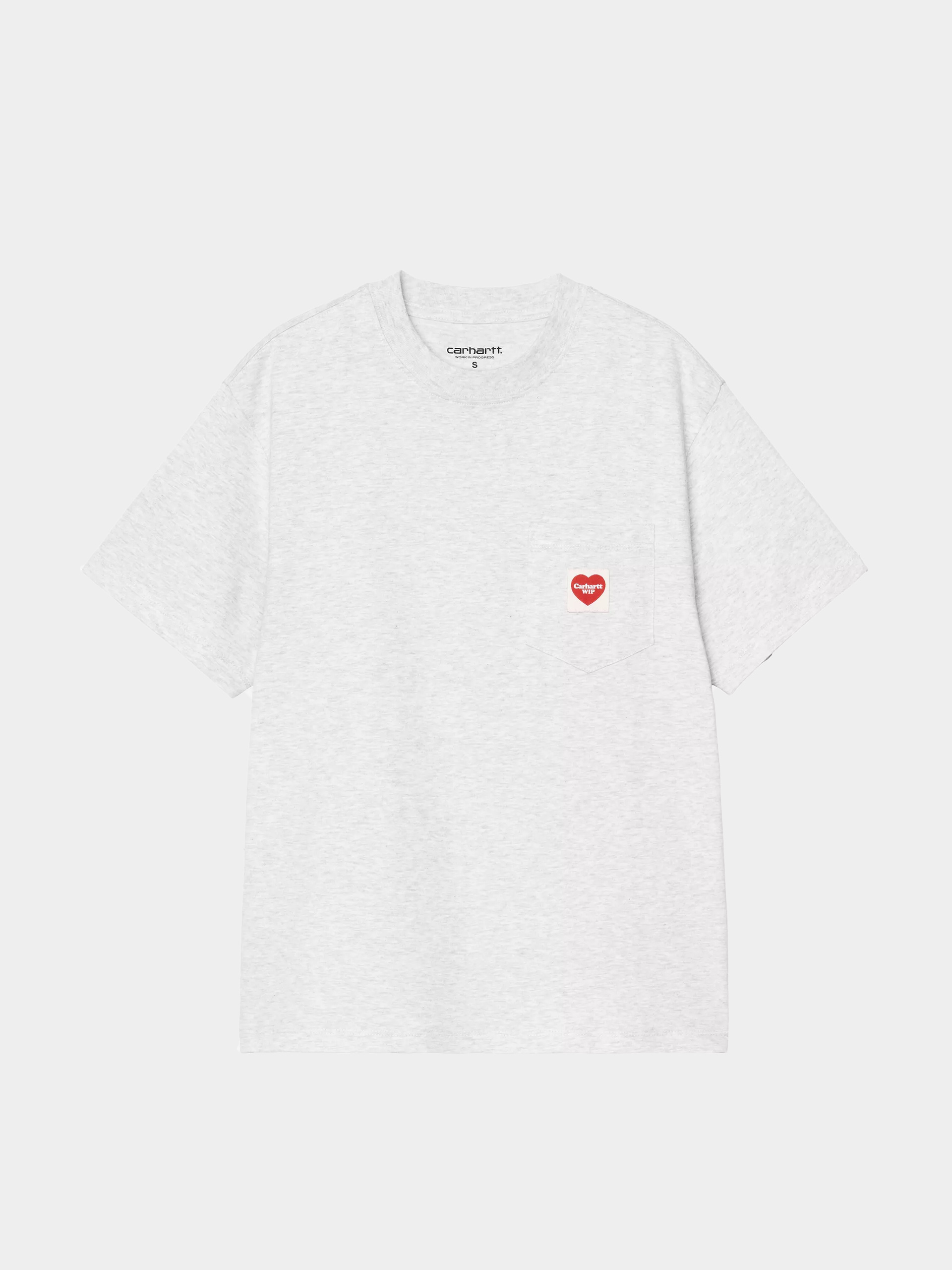 Футболка Carhartt WIP Pocket Heart Wmn (ash heather/red)