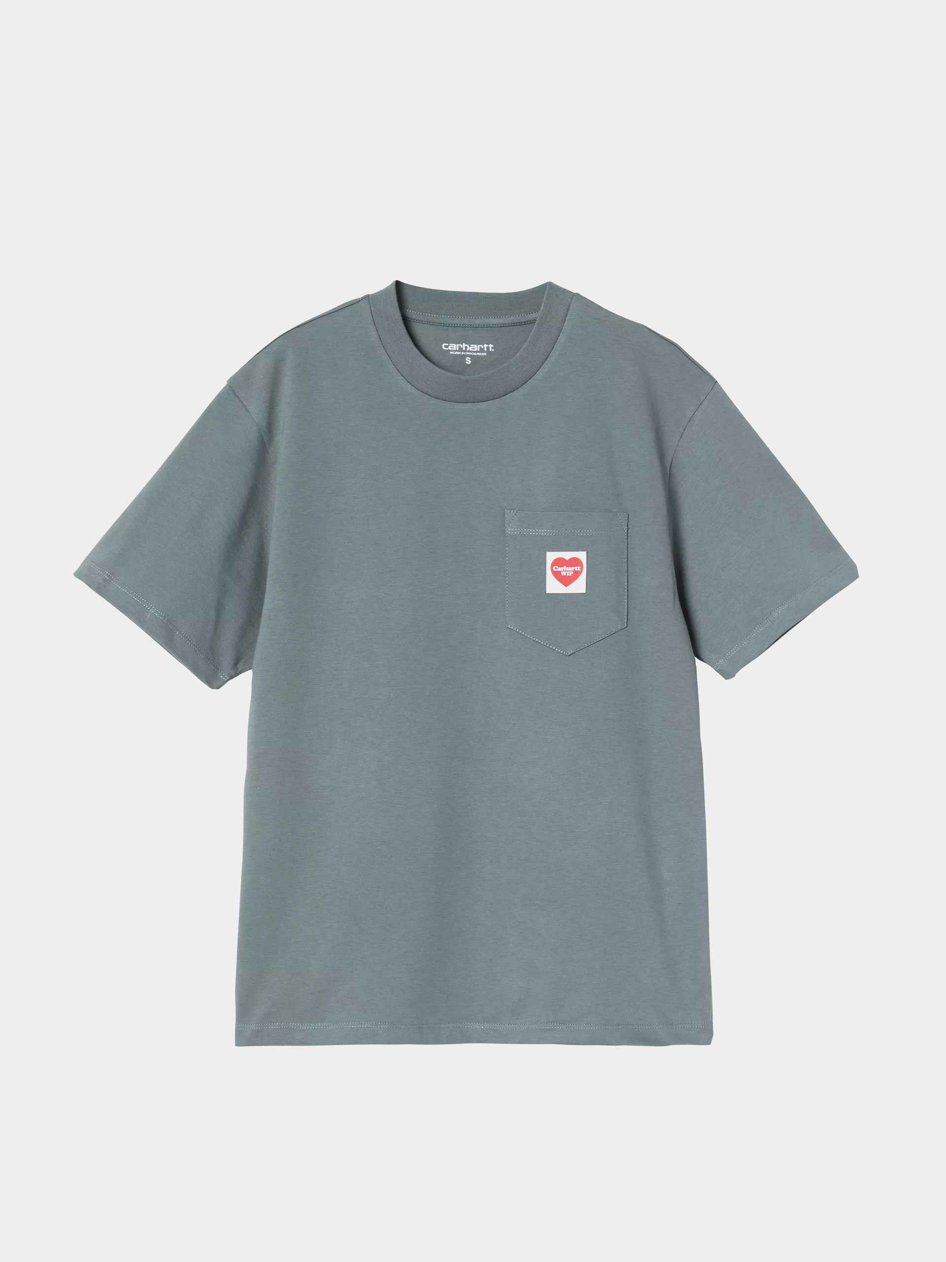 Футболка Carhartt WIP Pocket Heart Wmn (cozy blue/red)