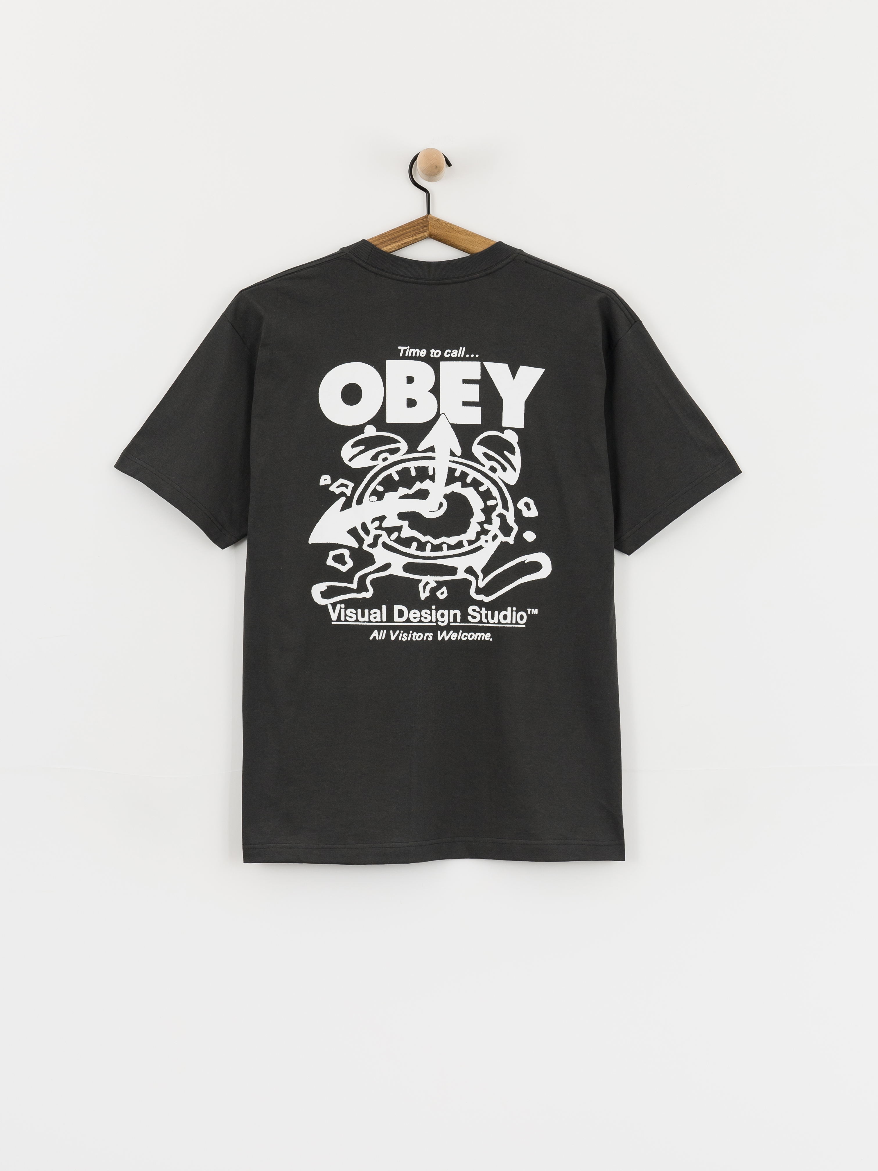 Футболка OBEY Time To Call Obey (vintage black)
