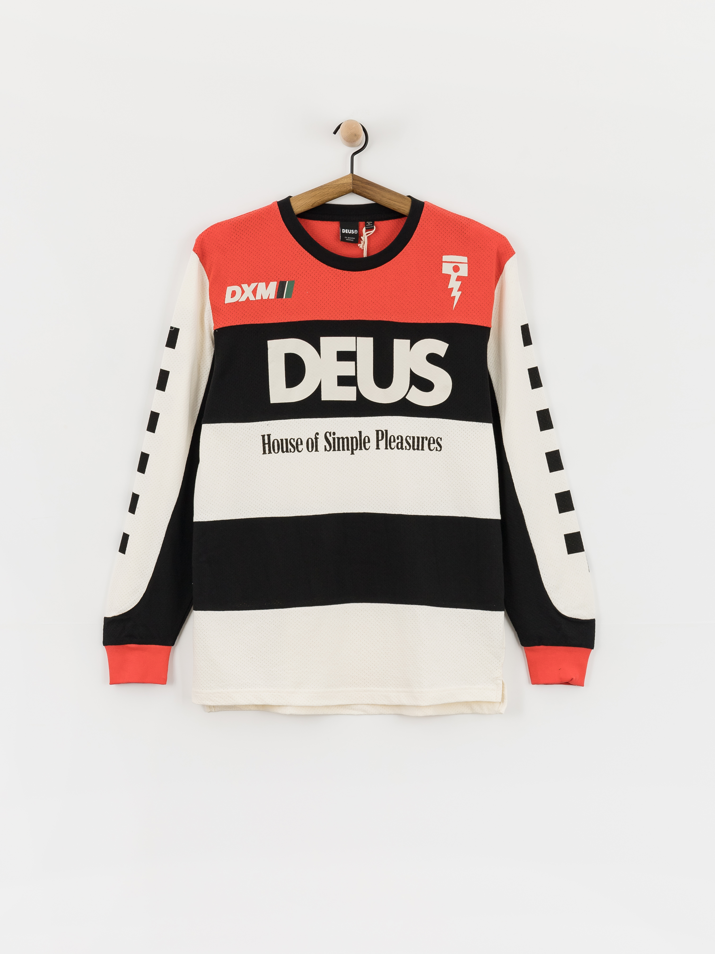 Лонгслів Deus Ex Machina Vilander Moto Jersey (valiant red combo)