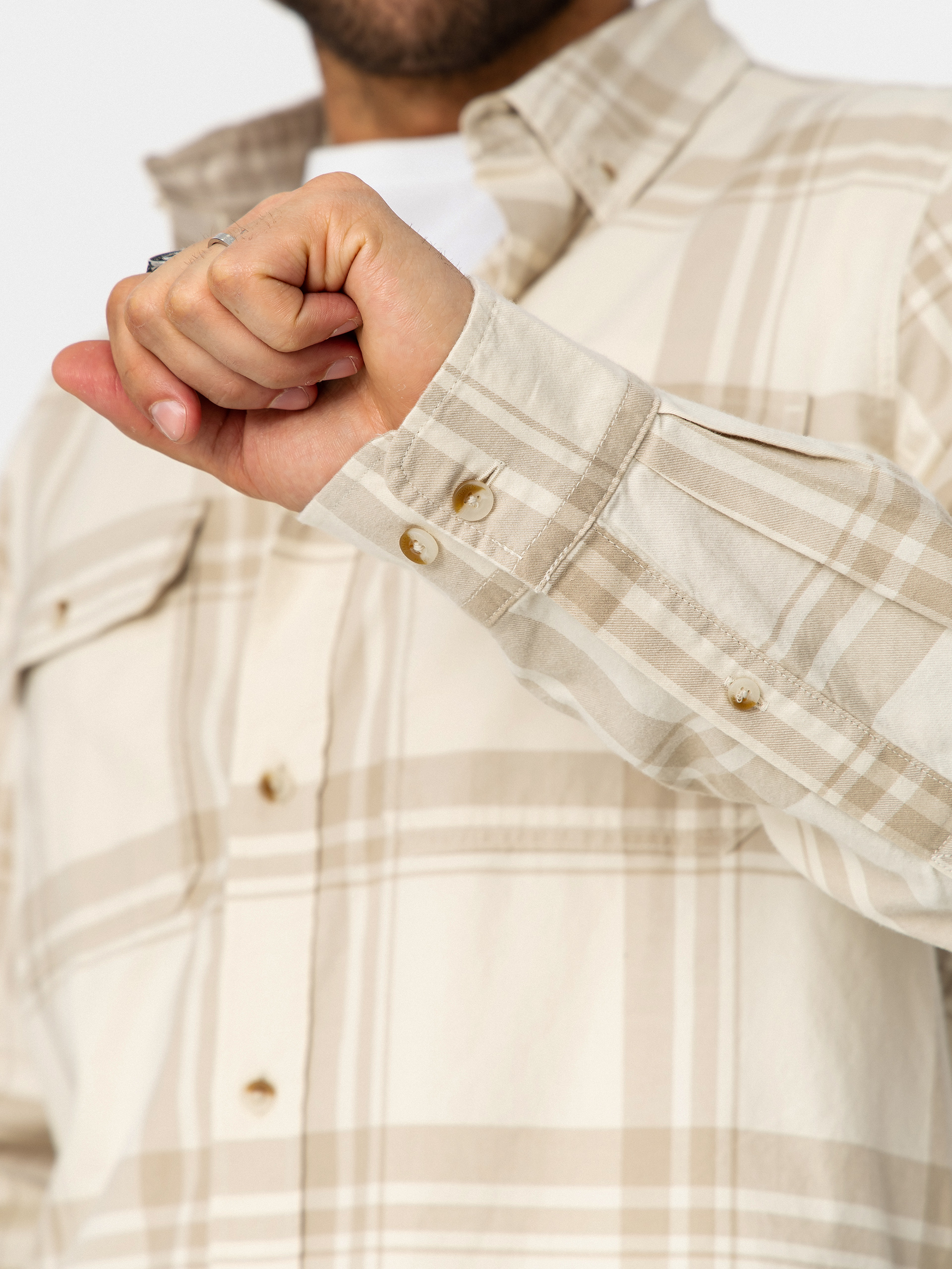 Сорочка Fjallraven Ovik Lite Flannel (chalk white/fossil)