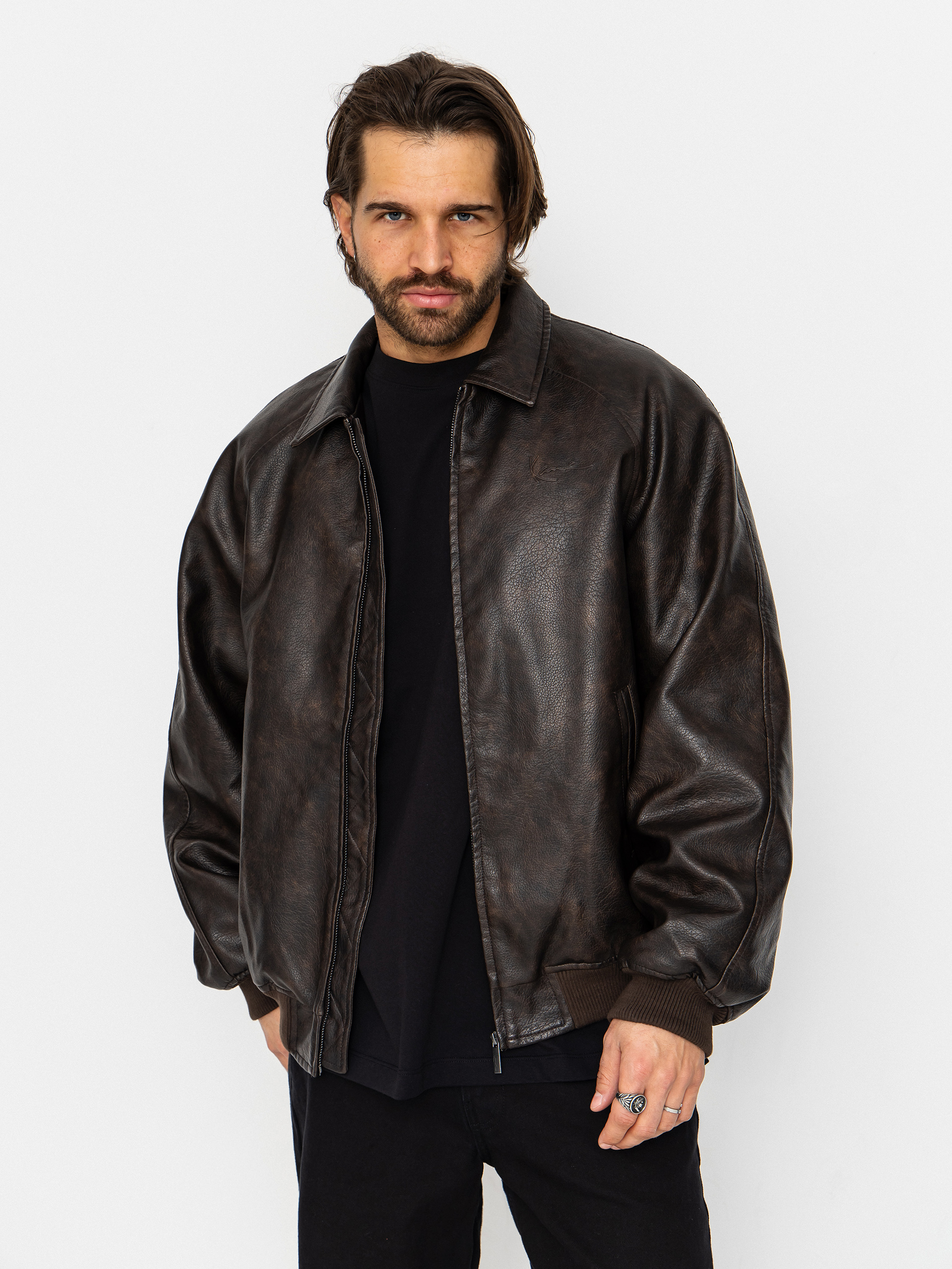 Куртка Karl Kani Signature Pu Leather Bomber - коричневий (brown)