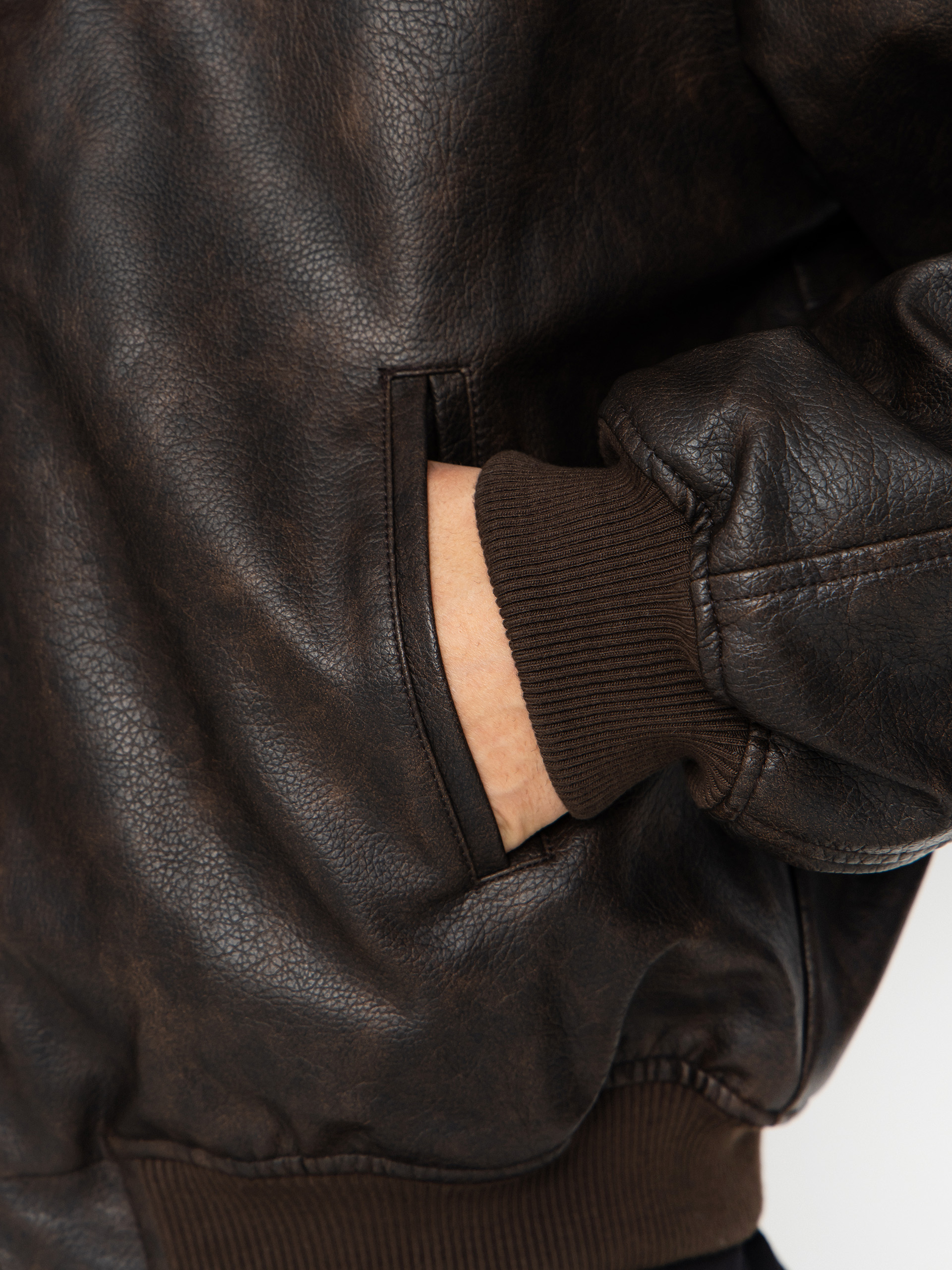Куртка Karl Kani Signature Pu Leather Bomber (brown)