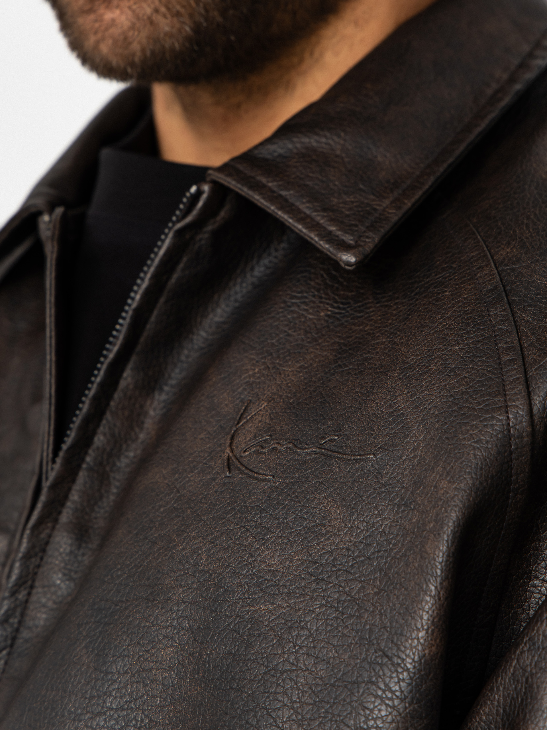 Куртка Karl Kani Signature Pu Leather Bomber (brown)