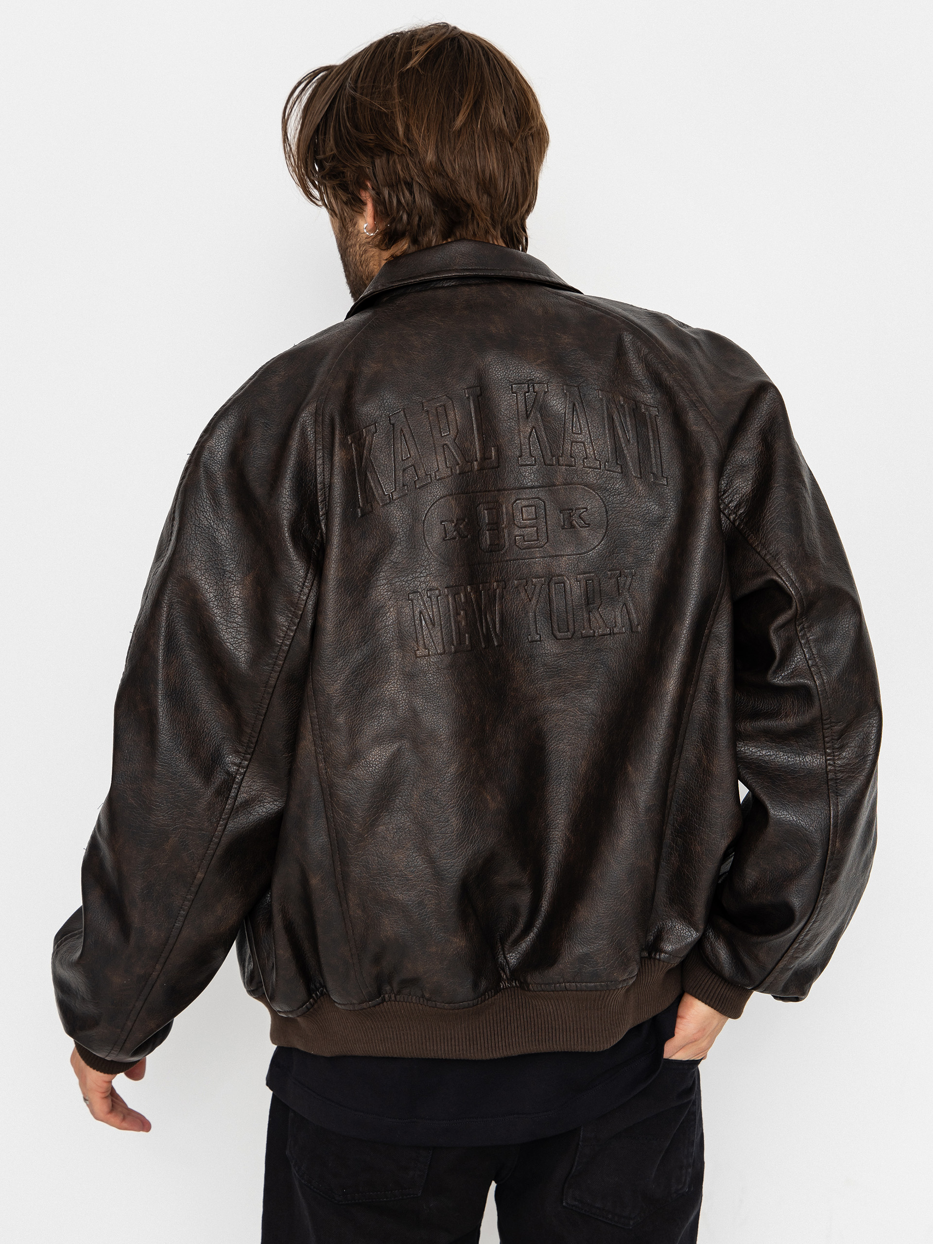 Куртка Karl Kani Signature Pu Leather Bomber (brown)