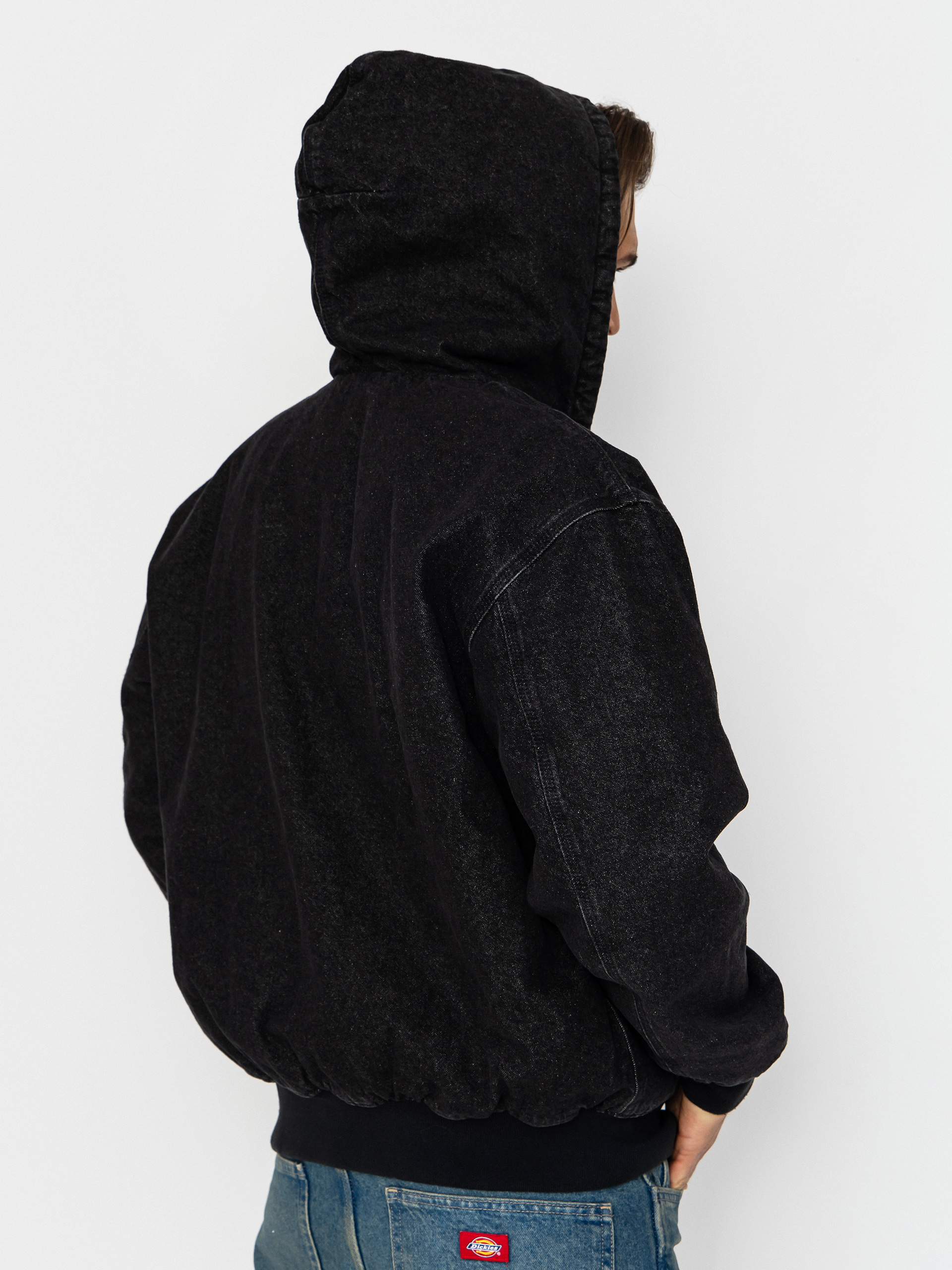 Куртка Dickies Hilham Lined Denim Hooded Bomber (black wash faded)