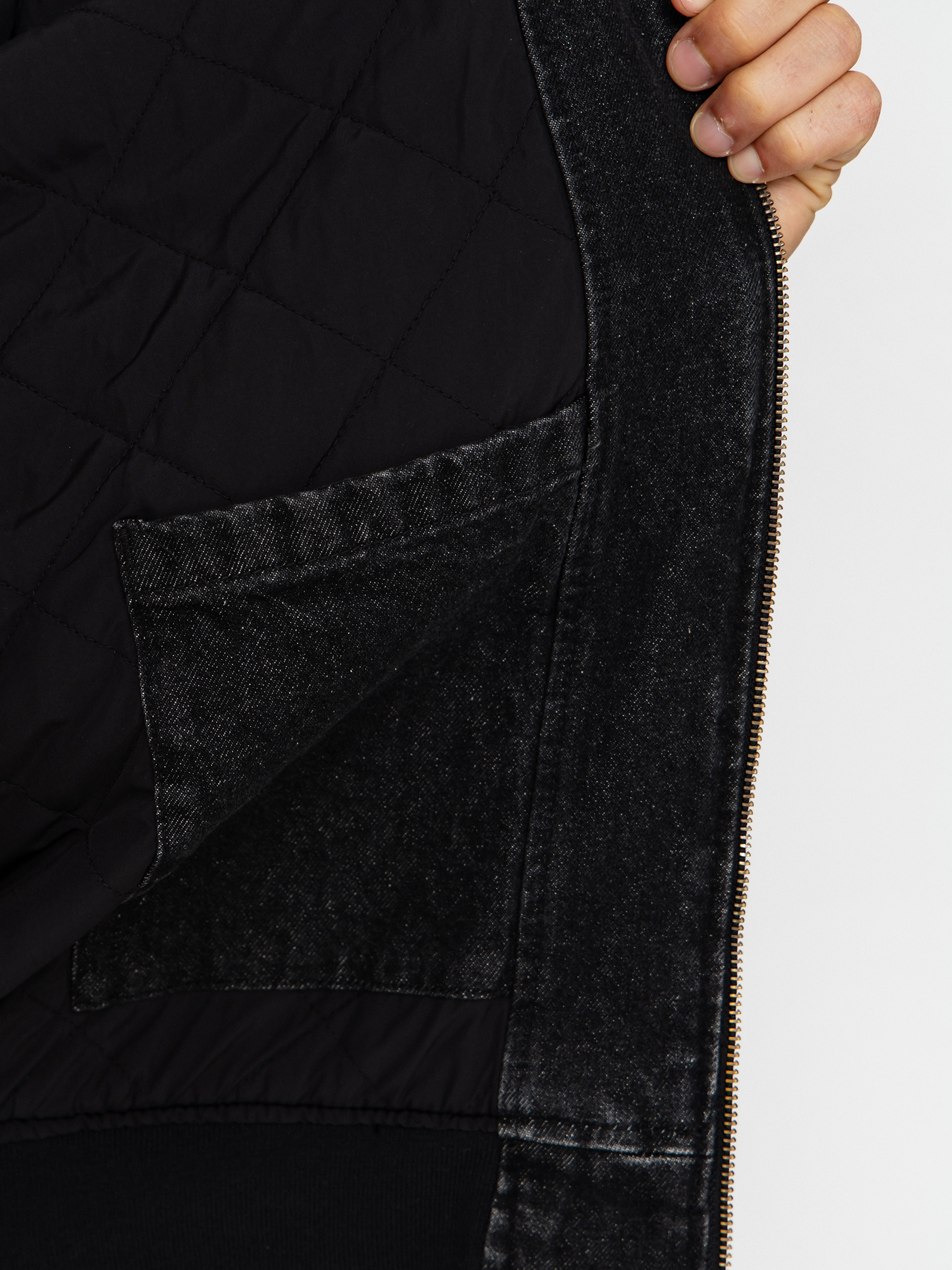 Куртка Dickies Hilham Lined Denim Hooded Bomber (black wash faded)