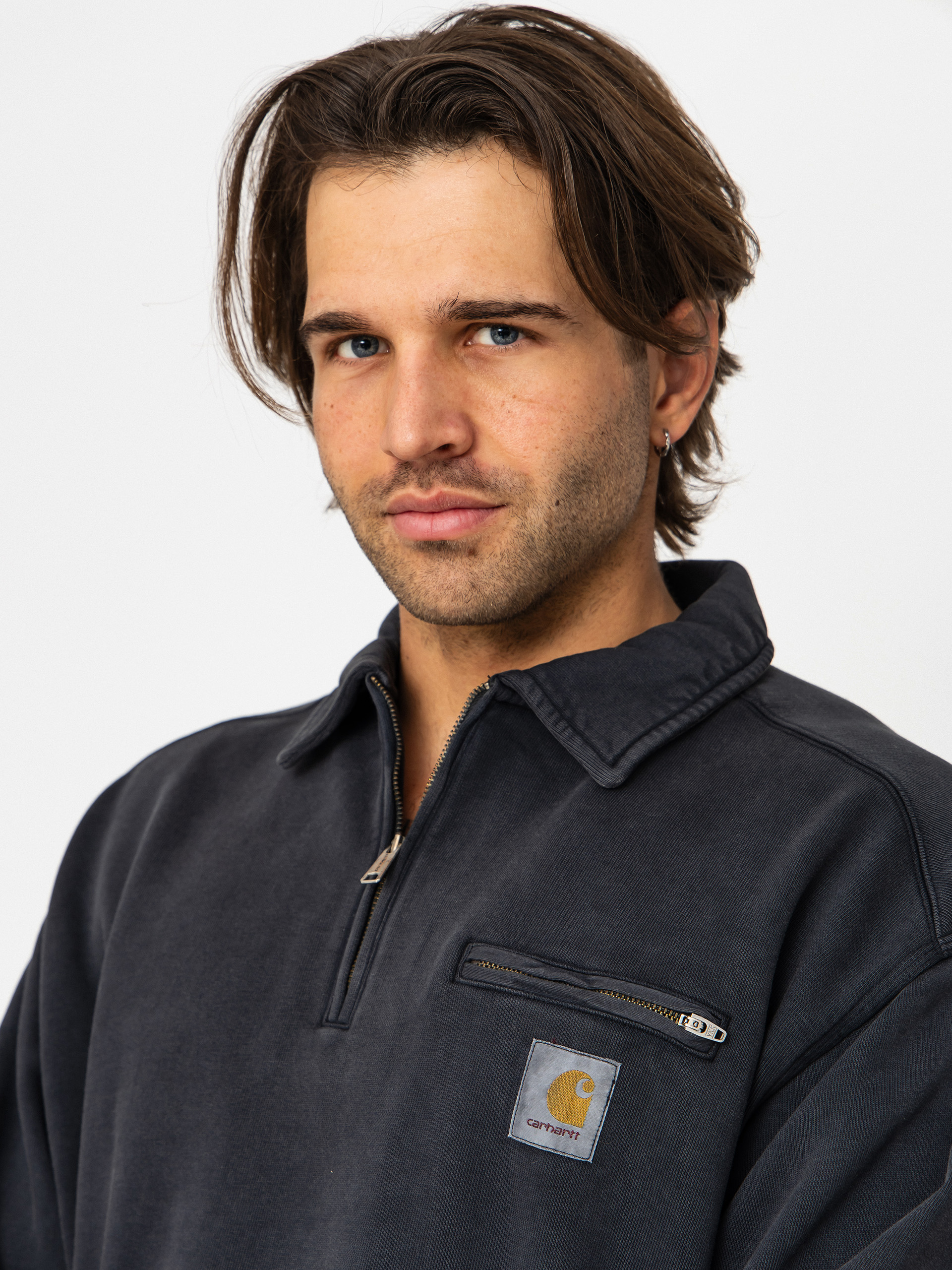 Світшот Carhartt WIP Half Zip Detroit (black)