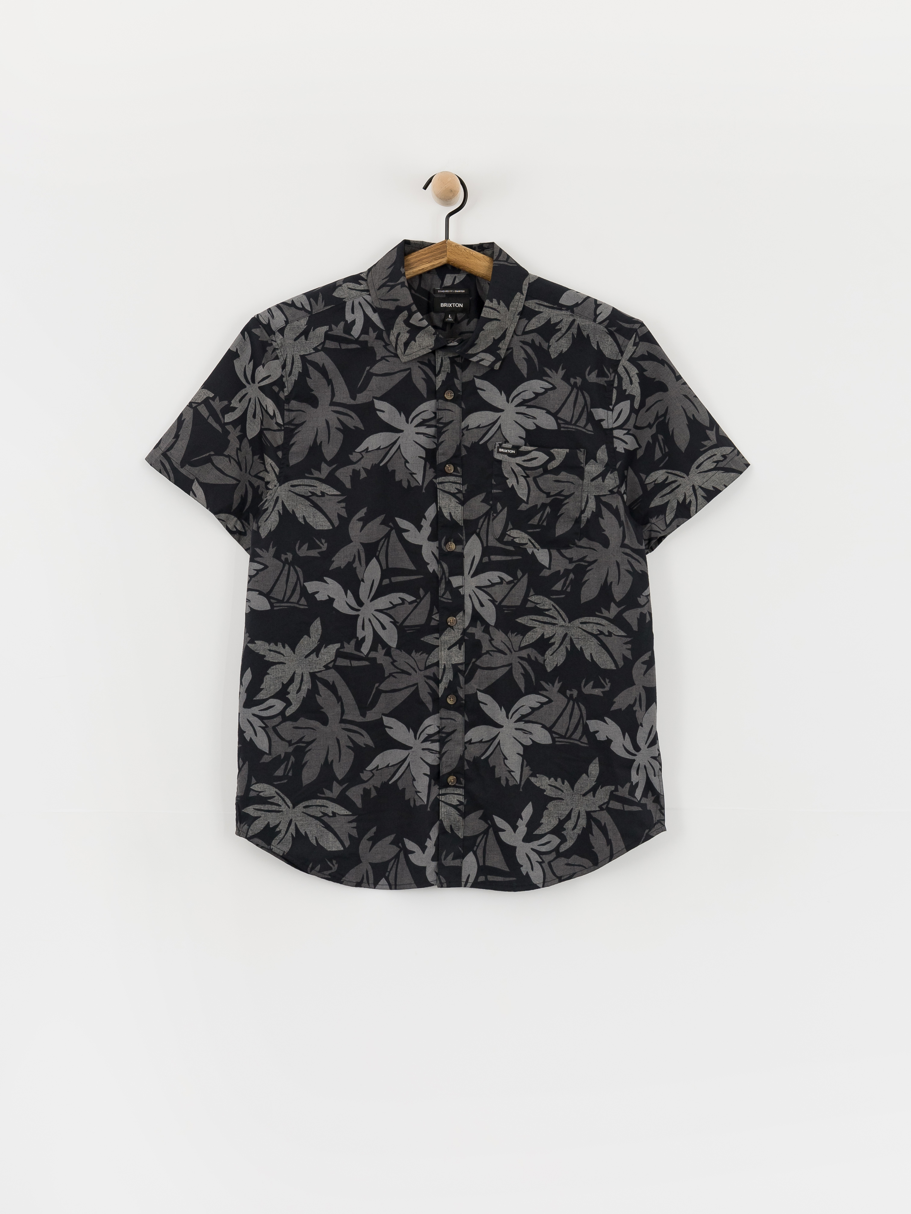 Сорочка Brixton Charter Print (black/trooper/future grey palm)