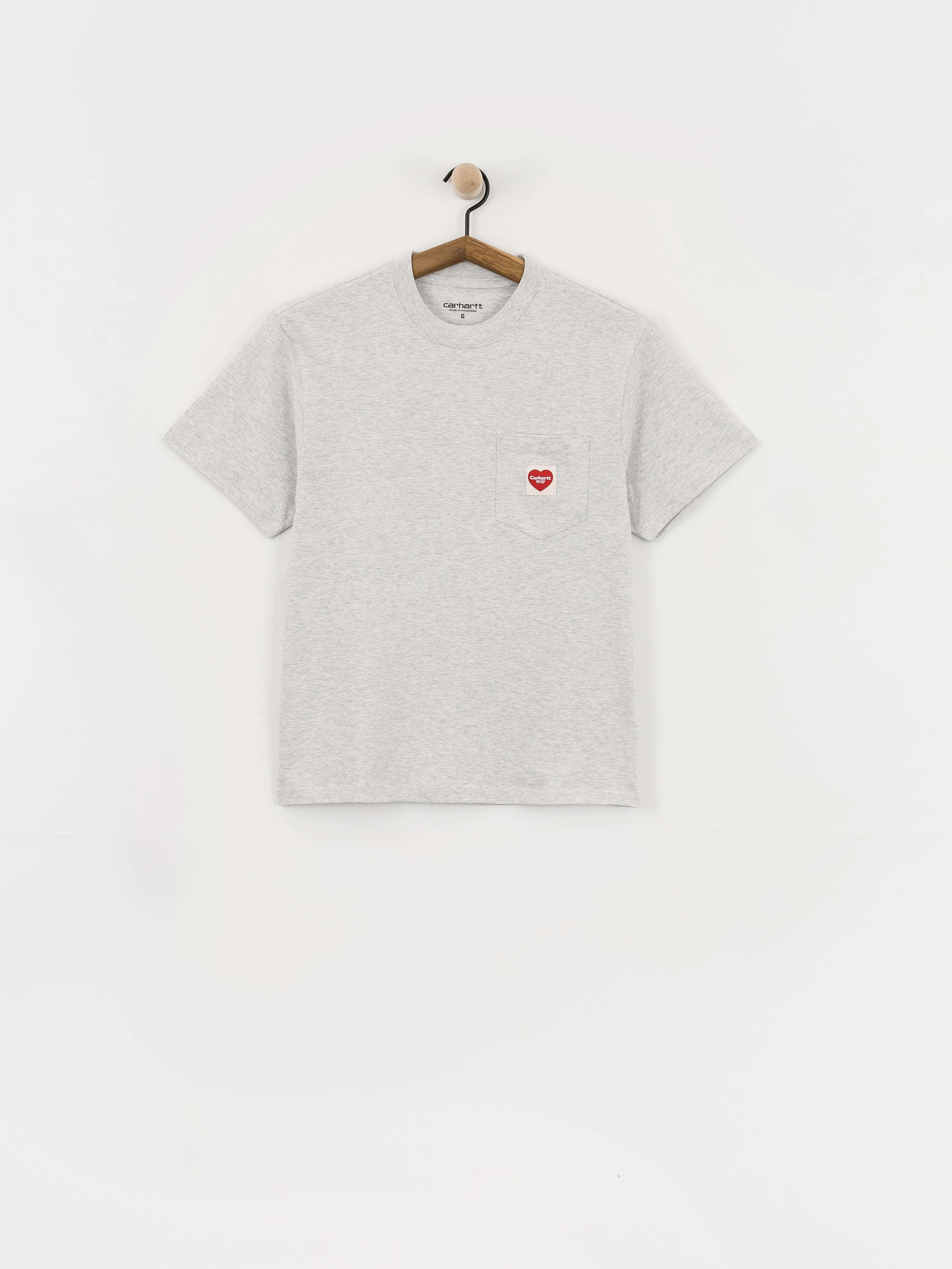 Футболка Carhartt WIP Pocket Heart Wmn (ash heather/red)