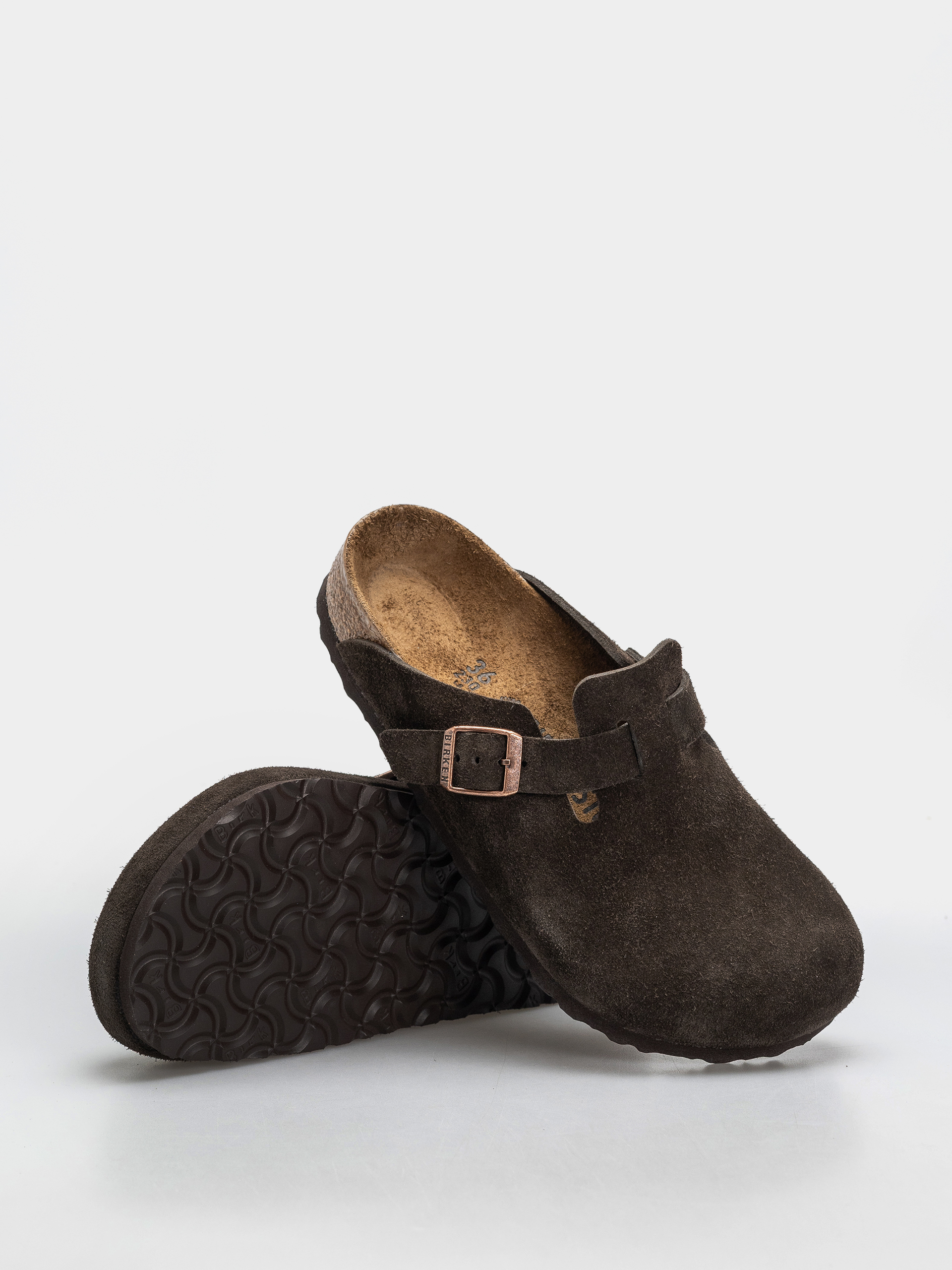 Шльопанці Birkenstock Boston Suede Leather Regular (mocca)