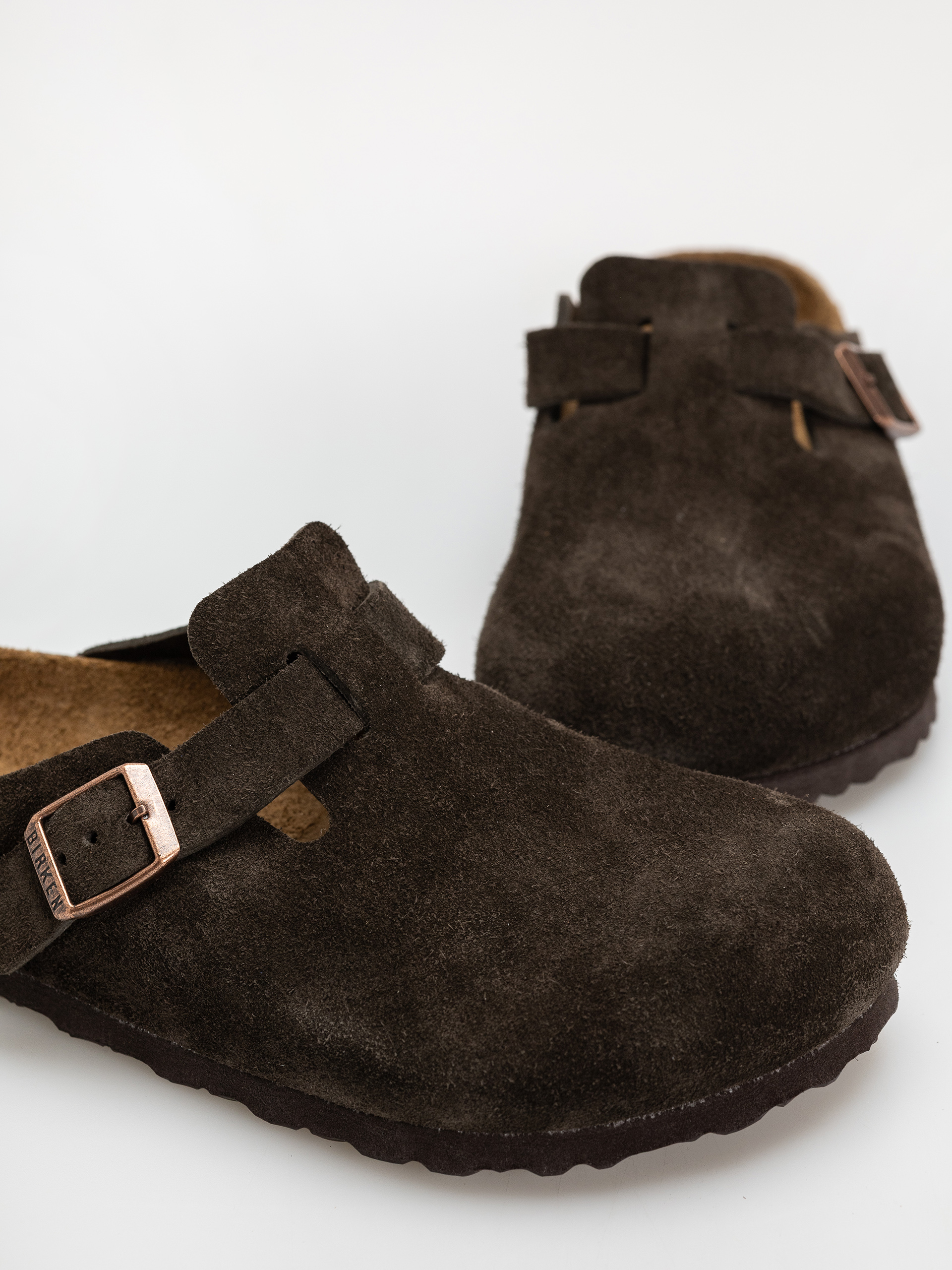Шльопанці Birkenstock Boston Suede Leather Regular (mocca)