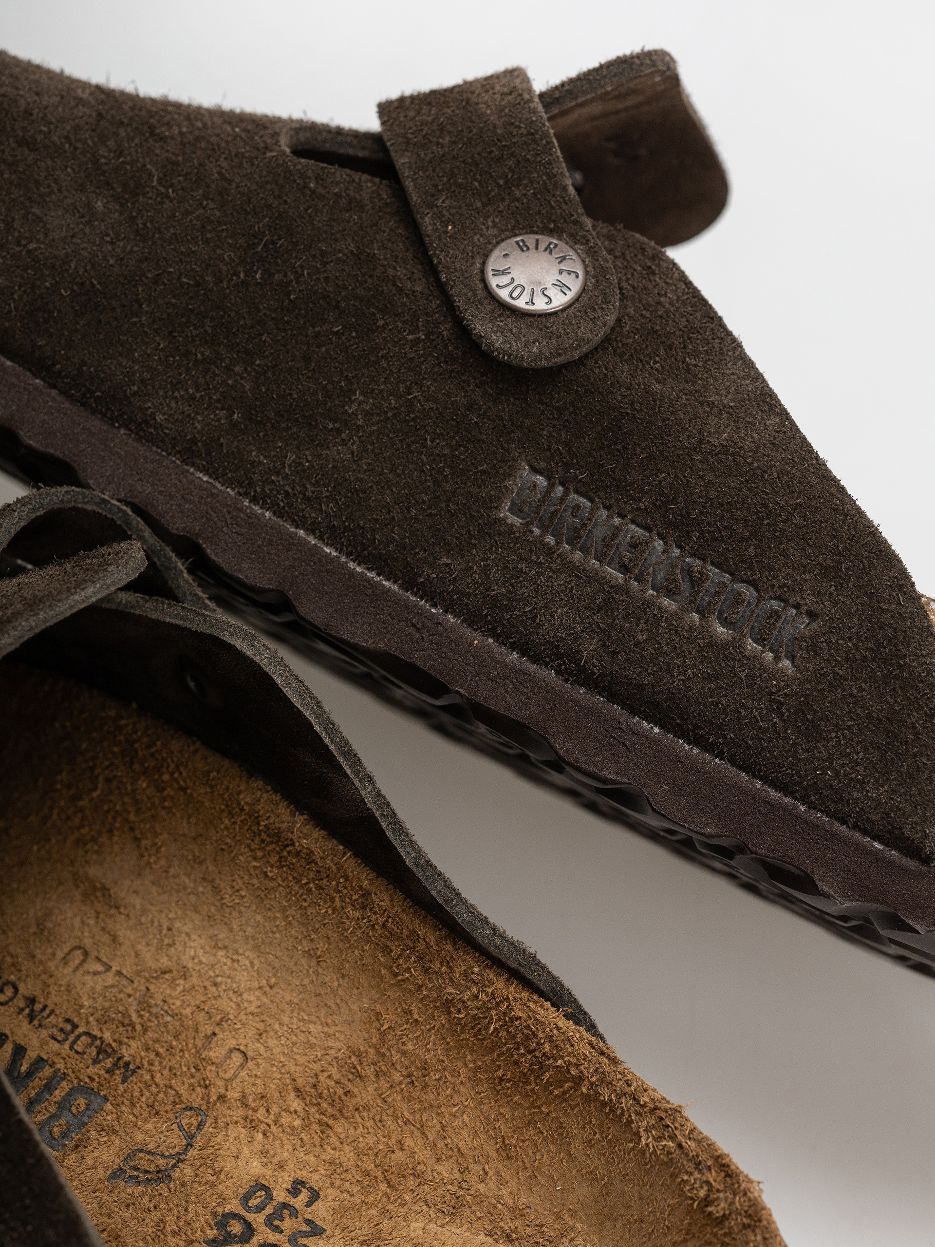 Шльопанці Birkenstock Boston Suede Leather Regular (mocca)