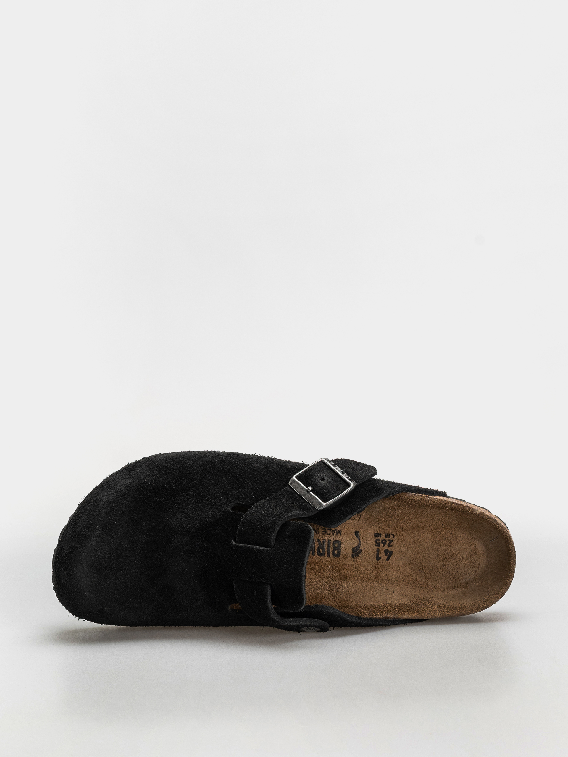 Шльопанці Birkenstock Boston Suede Leather Narrow (black)