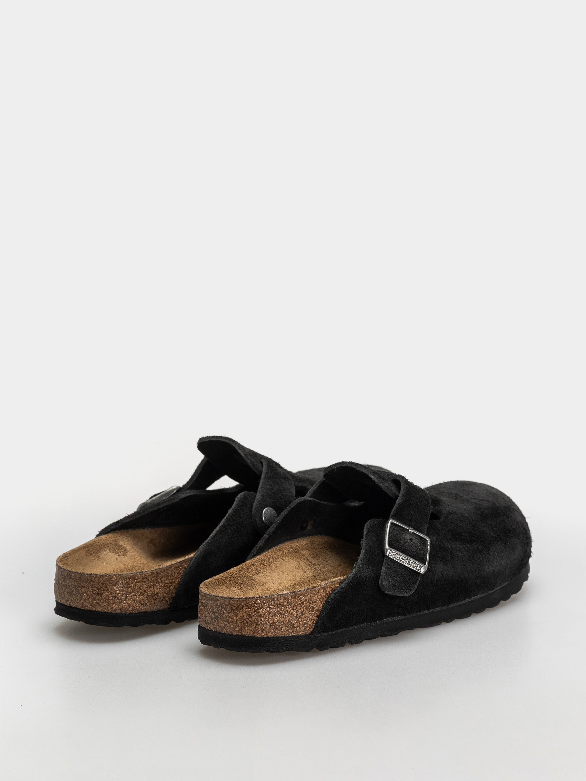 Шльопанці Birkenstock Boston Suede Leather Narrow (black)