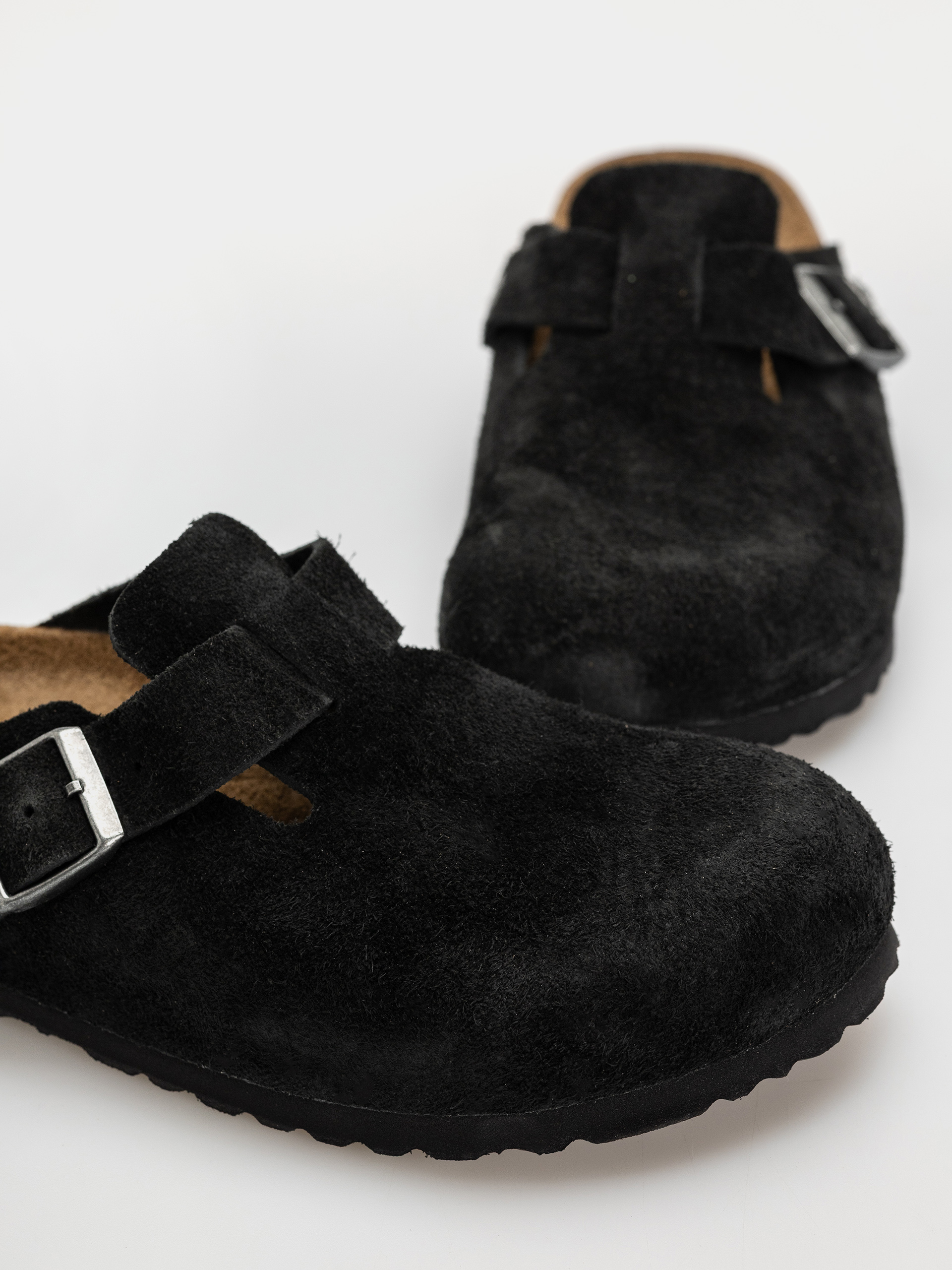 Шльопанці Birkenstock Boston Suede Leather Narrow (black)