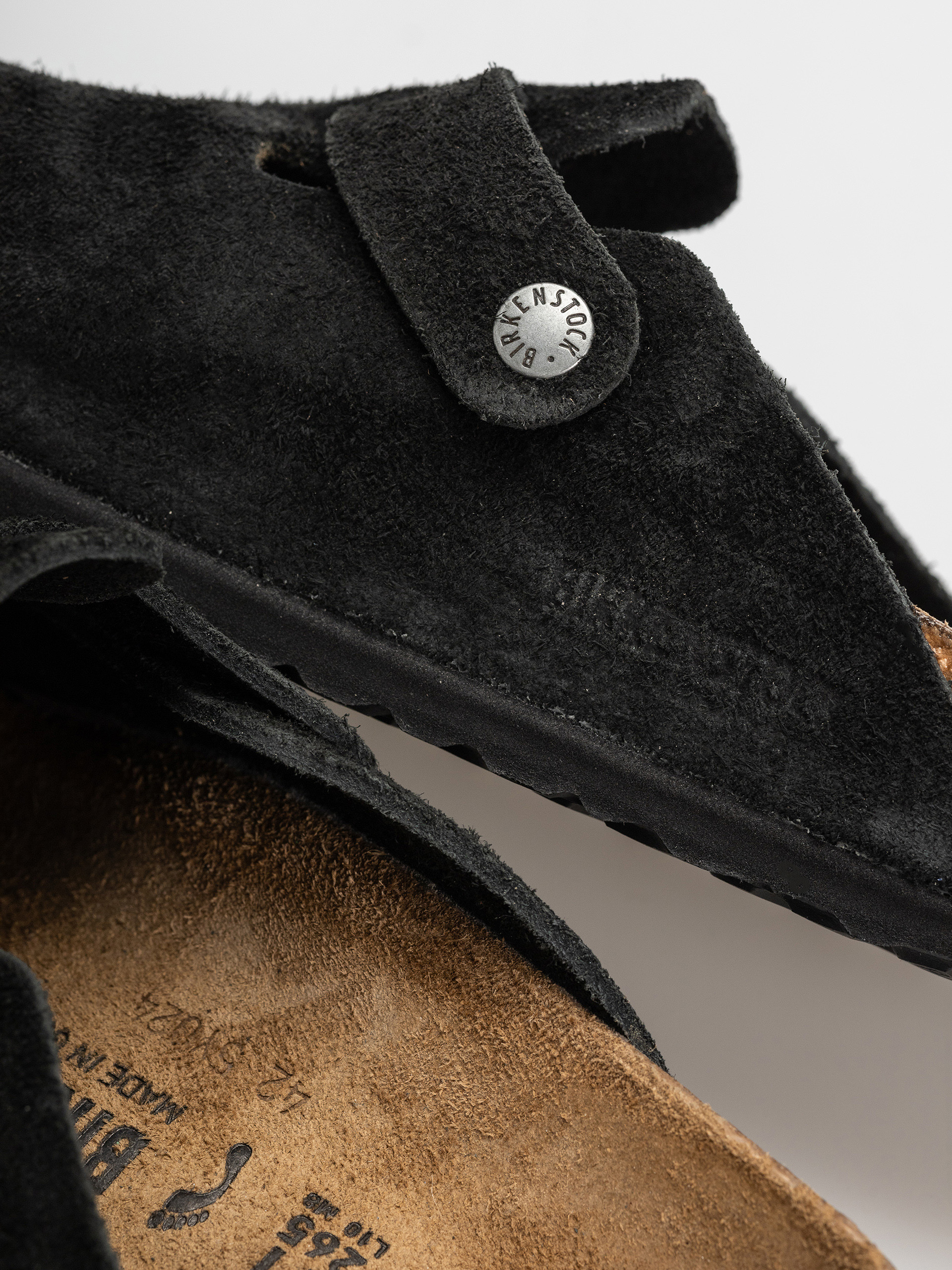 Шльопанці Birkenstock Boston Suede Leather Narrow (black)