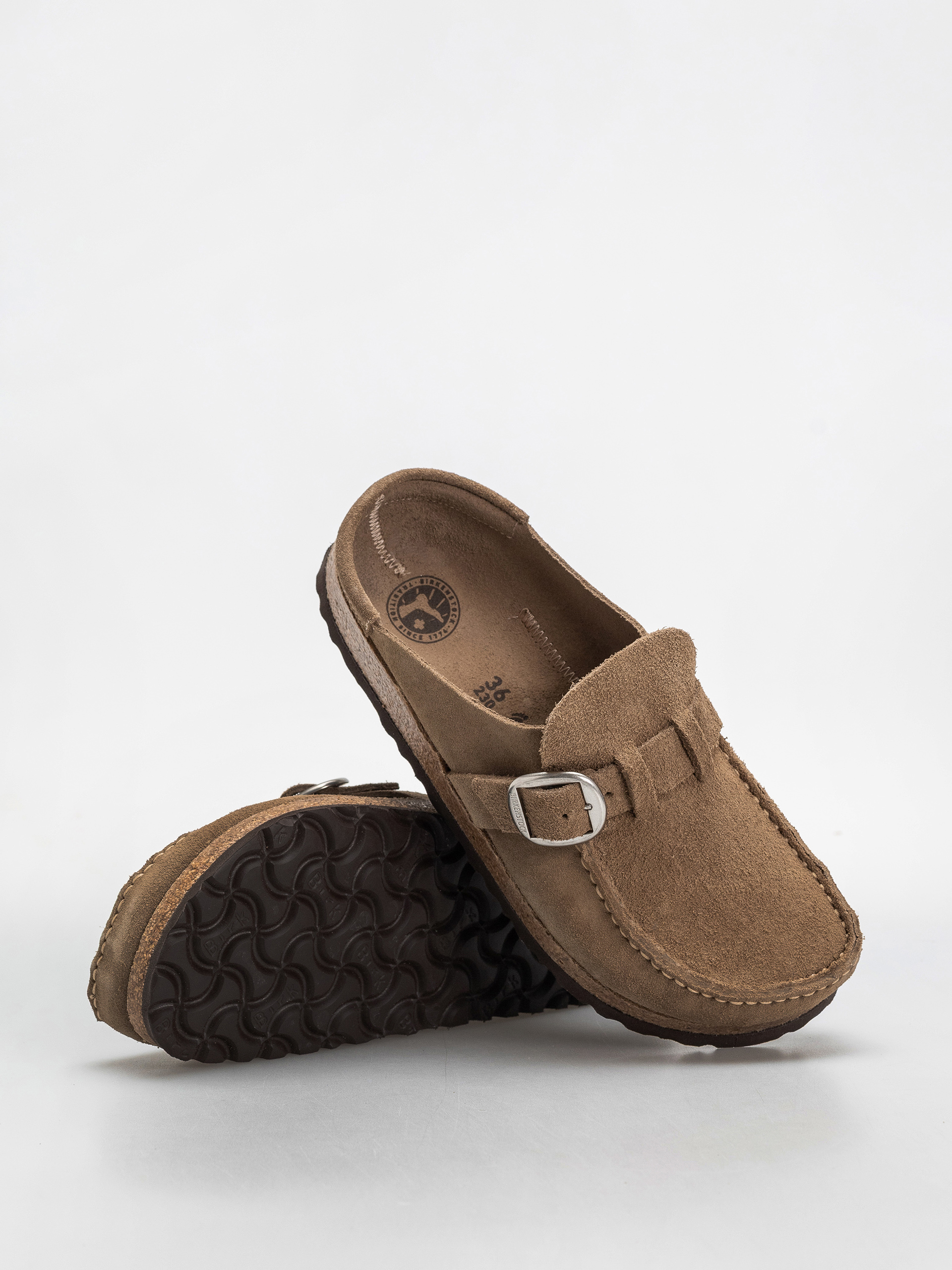 Шльопанці Birkenstock Buckley Suede Leather Narrow Wmn (gray taupe)