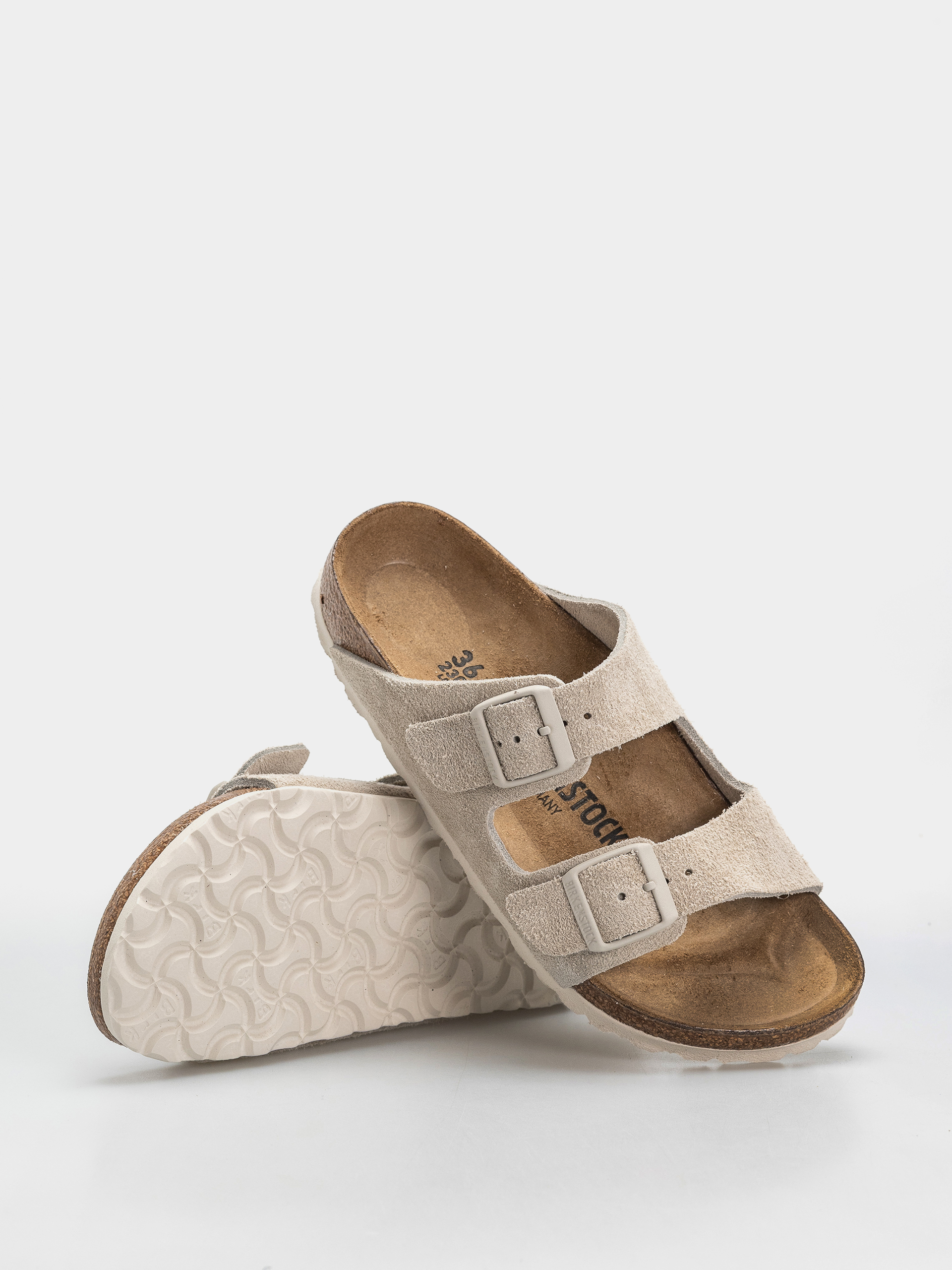 Шльопанці Birkenstock Arizona Suede Leather Narrow (oyster)