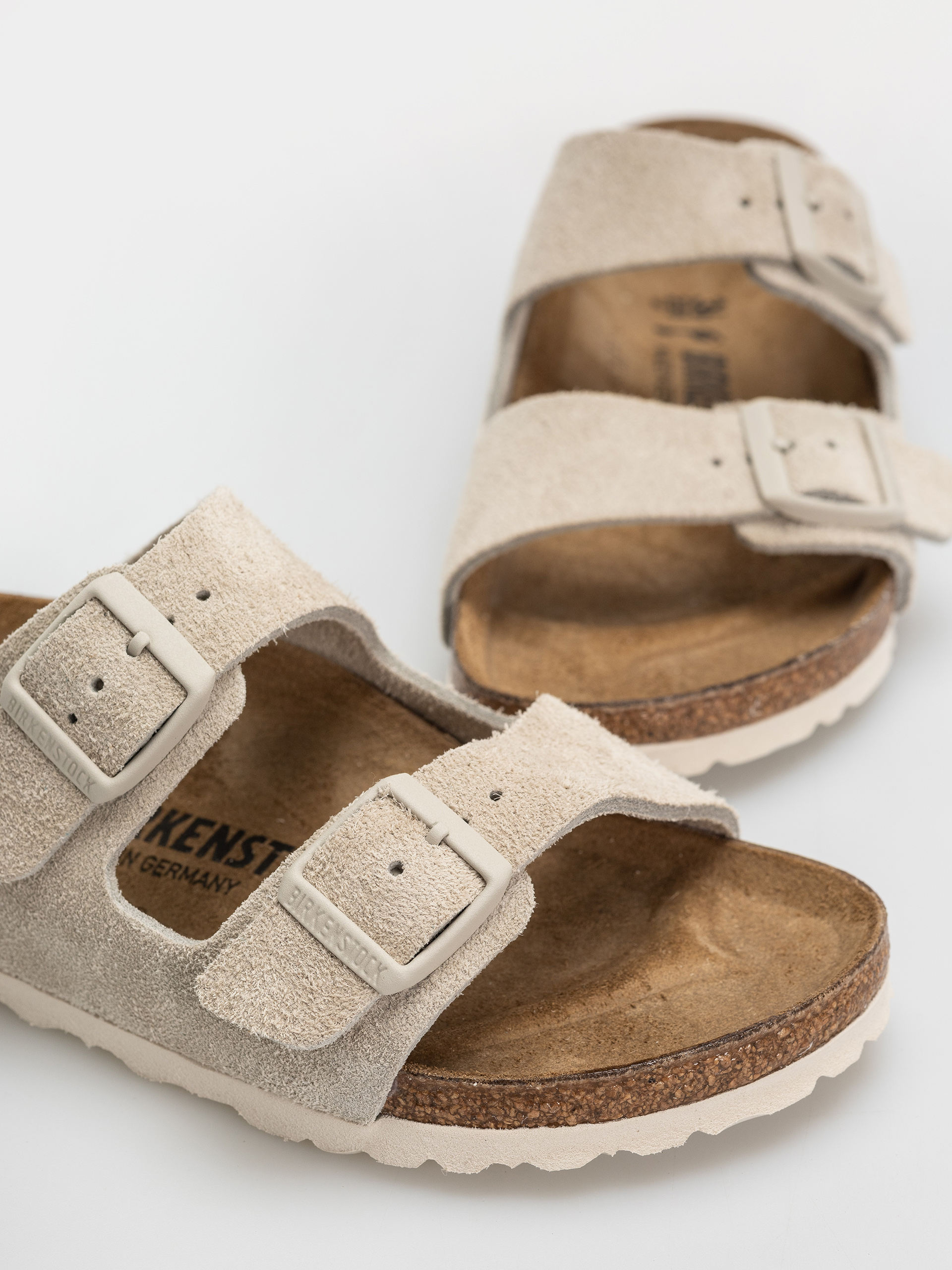 Шльопанці Birkenstock Arizona Suede Leather Narrow (oyster)