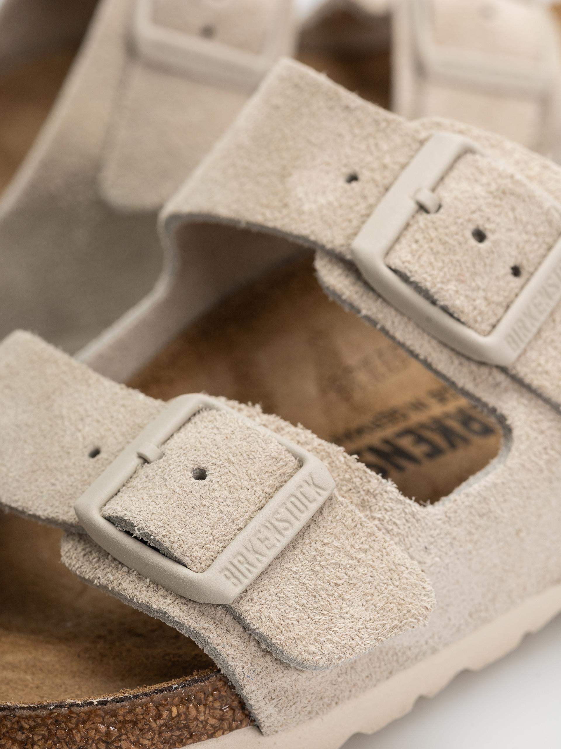 Шльопанці Birkenstock Arizona Suede Leather Narrow (oyster)