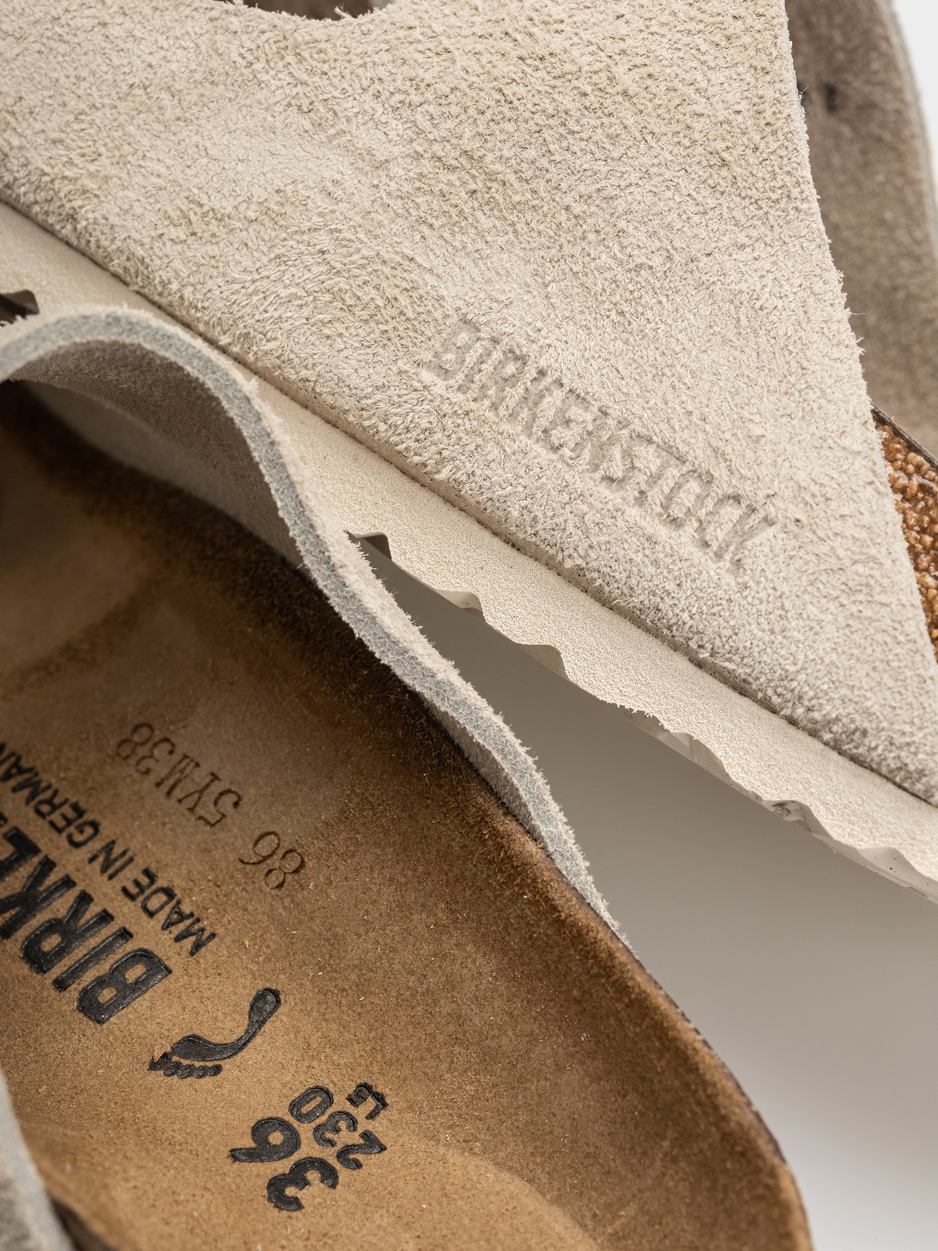Шльопанці Birkenstock Arizona Suede Leather Narrow (oyster)