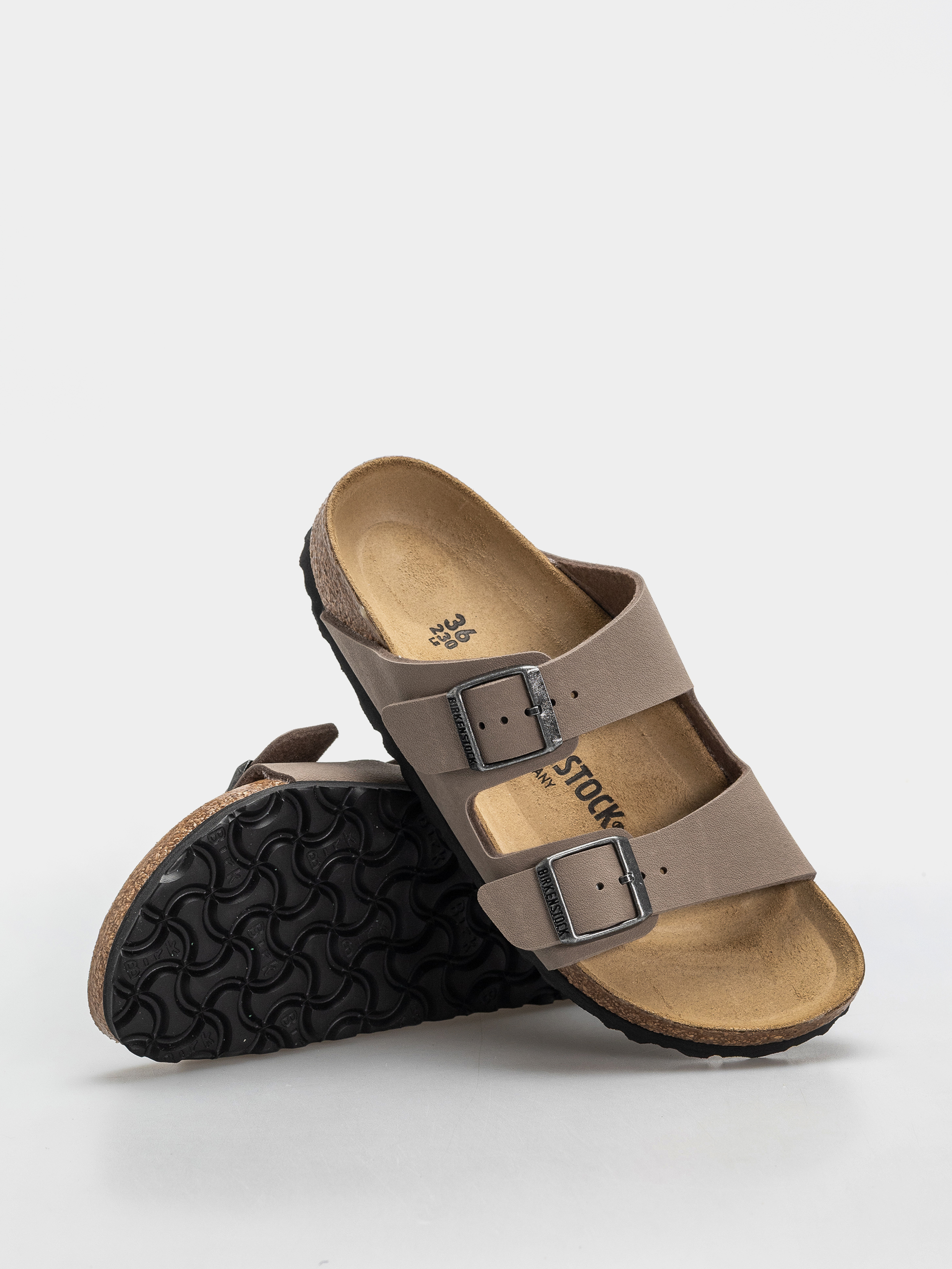 Шльопанці Birkenstock Arizona Birkibuc Narrow (gray taupe)