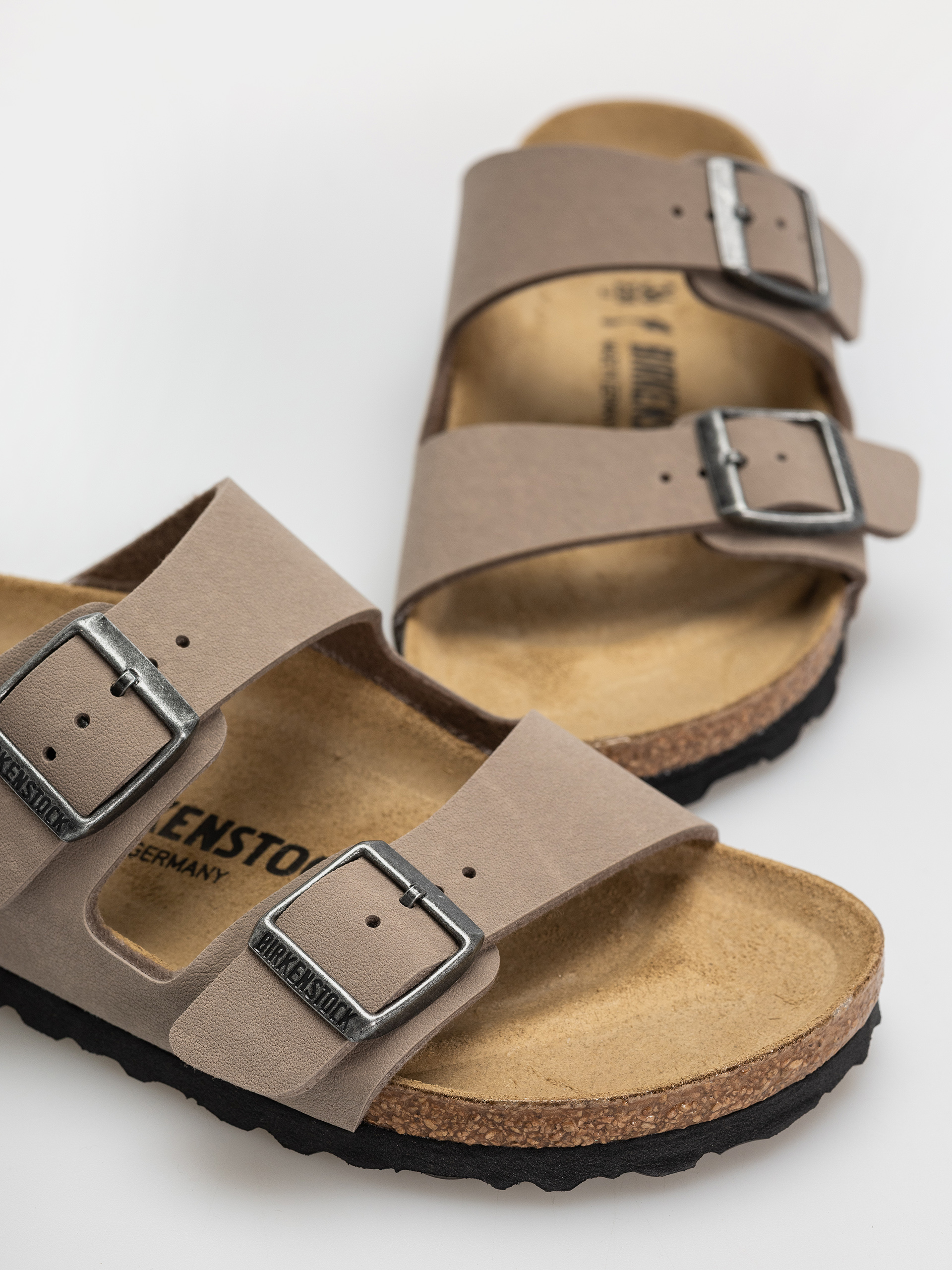 Шльопанці Birkenstock Arizona Birkibuc Narrow (gray taupe)
