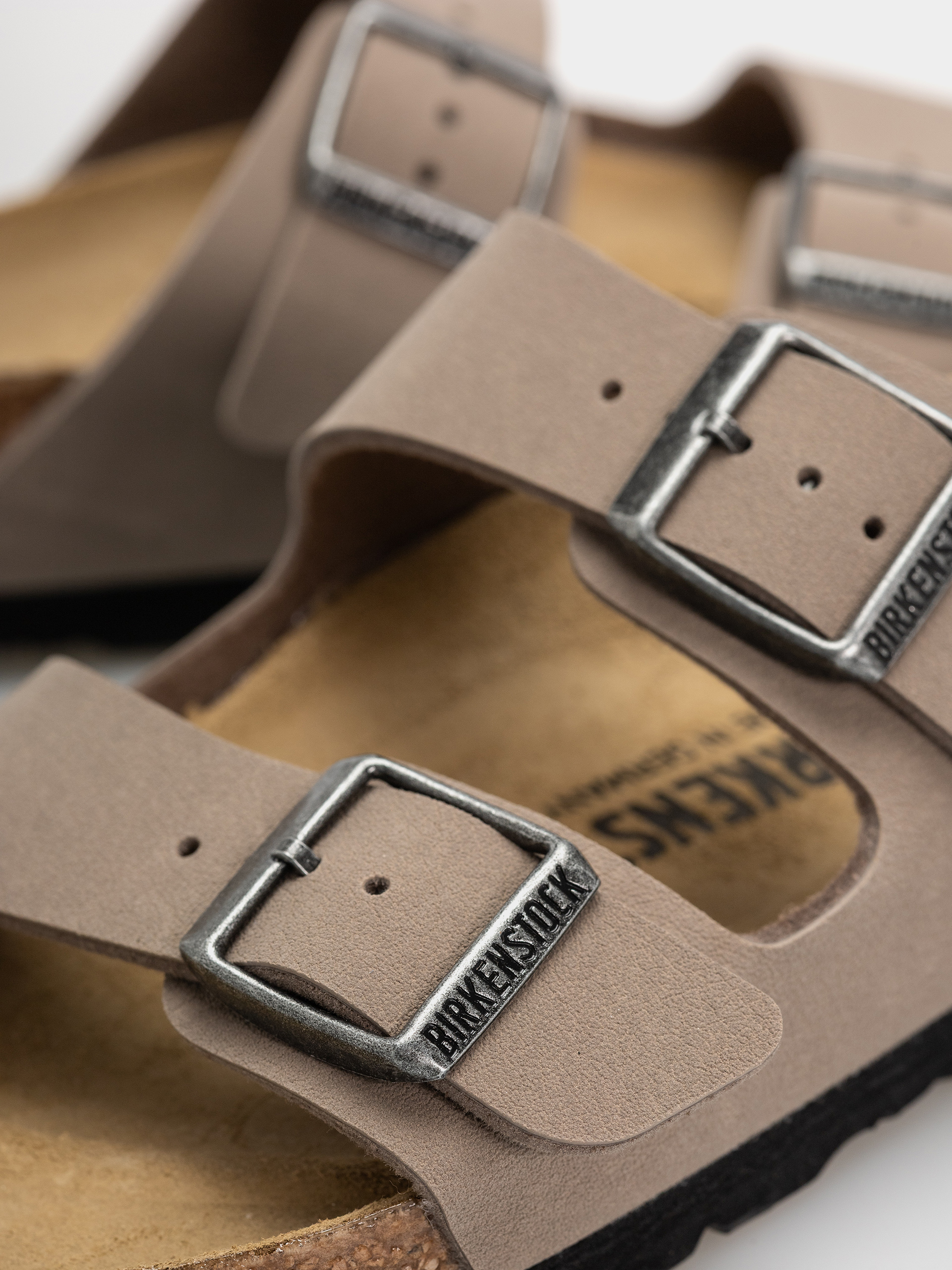 Шльопанці Birkenstock Arizona Birkibuc Narrow (gray taupe)