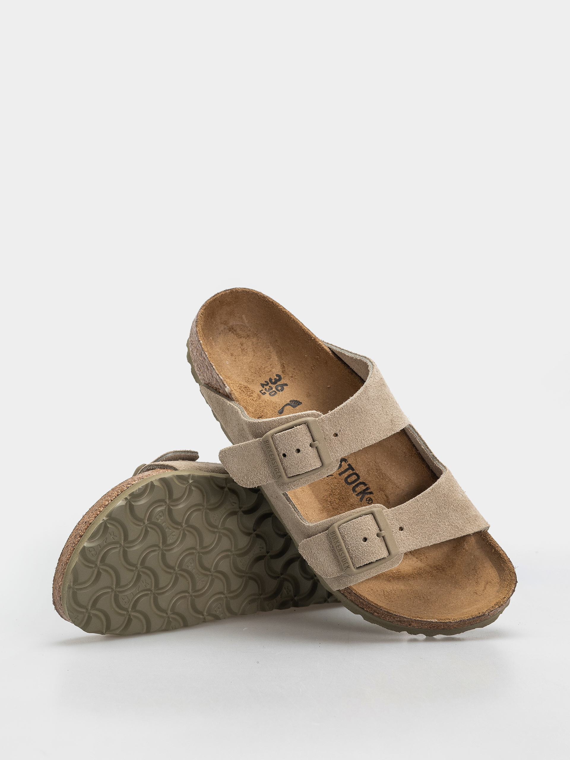 Шльопанці Birkenstock Arizona Suede Leather Narrow (faded khaki)