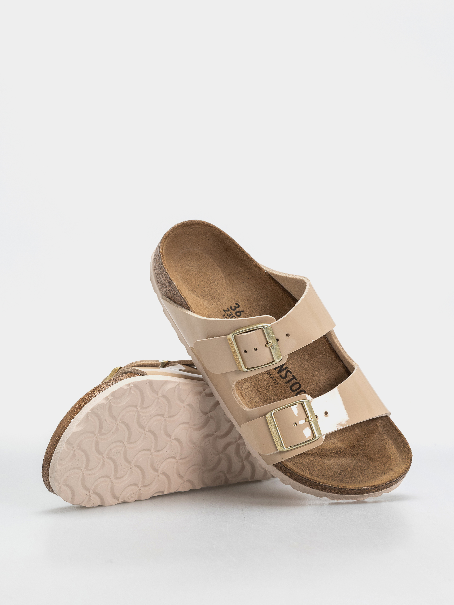 Шльопанці Birkenstock Arizona Birko Flor Patent Narrow Wmn (sand)
