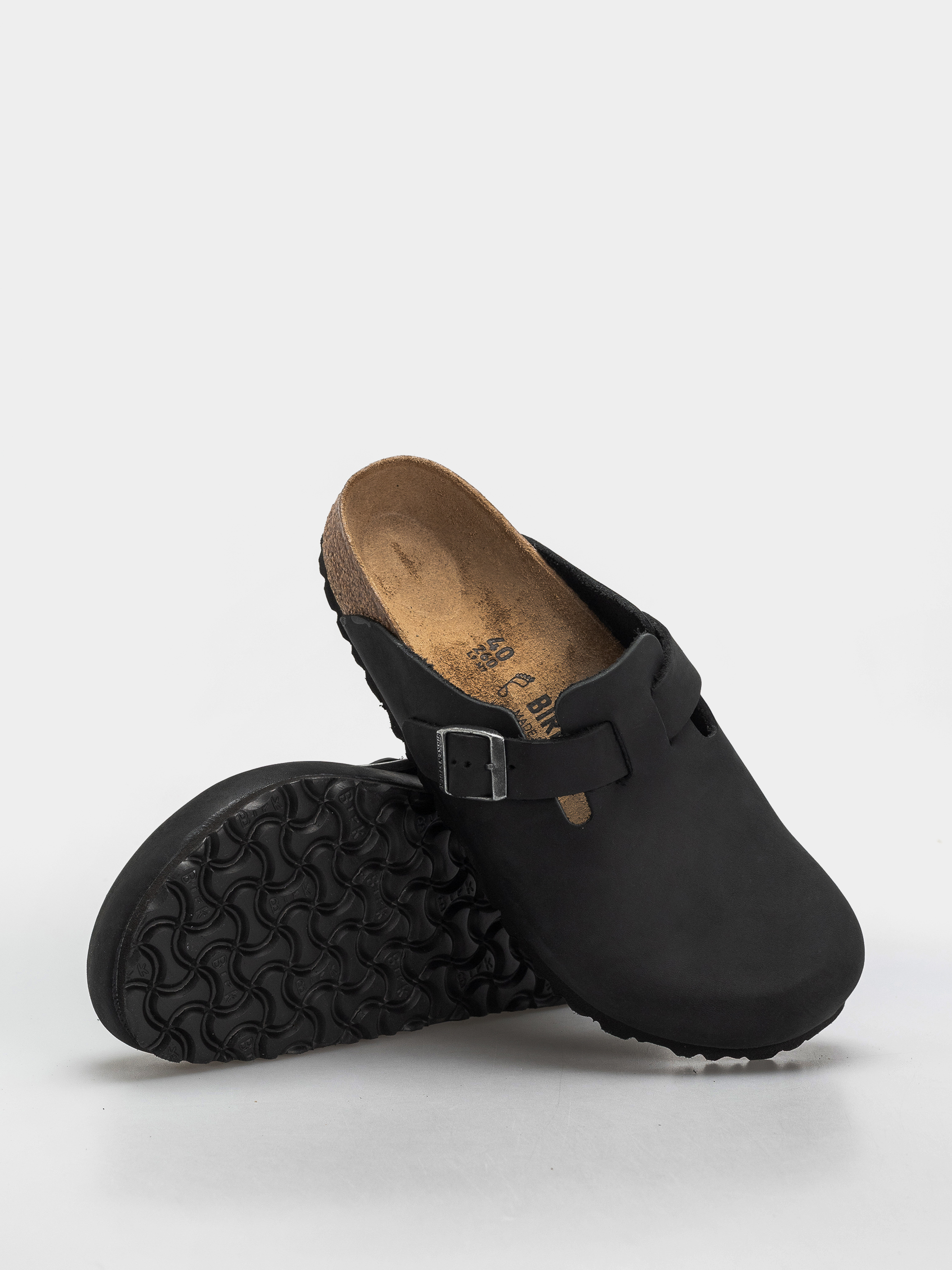 Шльопанці Birkenstock Boston Oiled Leather Regular (black)