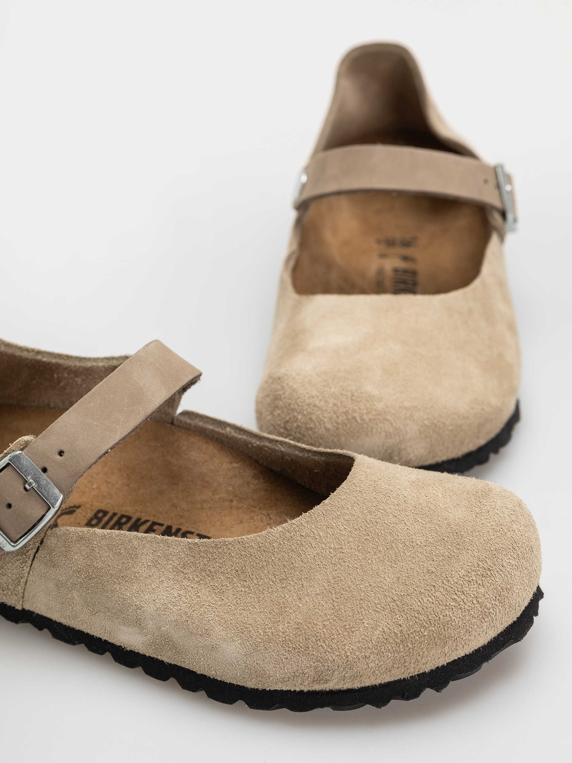 Шльопанці Birkenstock Mantova Suede Leather Narrow Wmn (taupe)