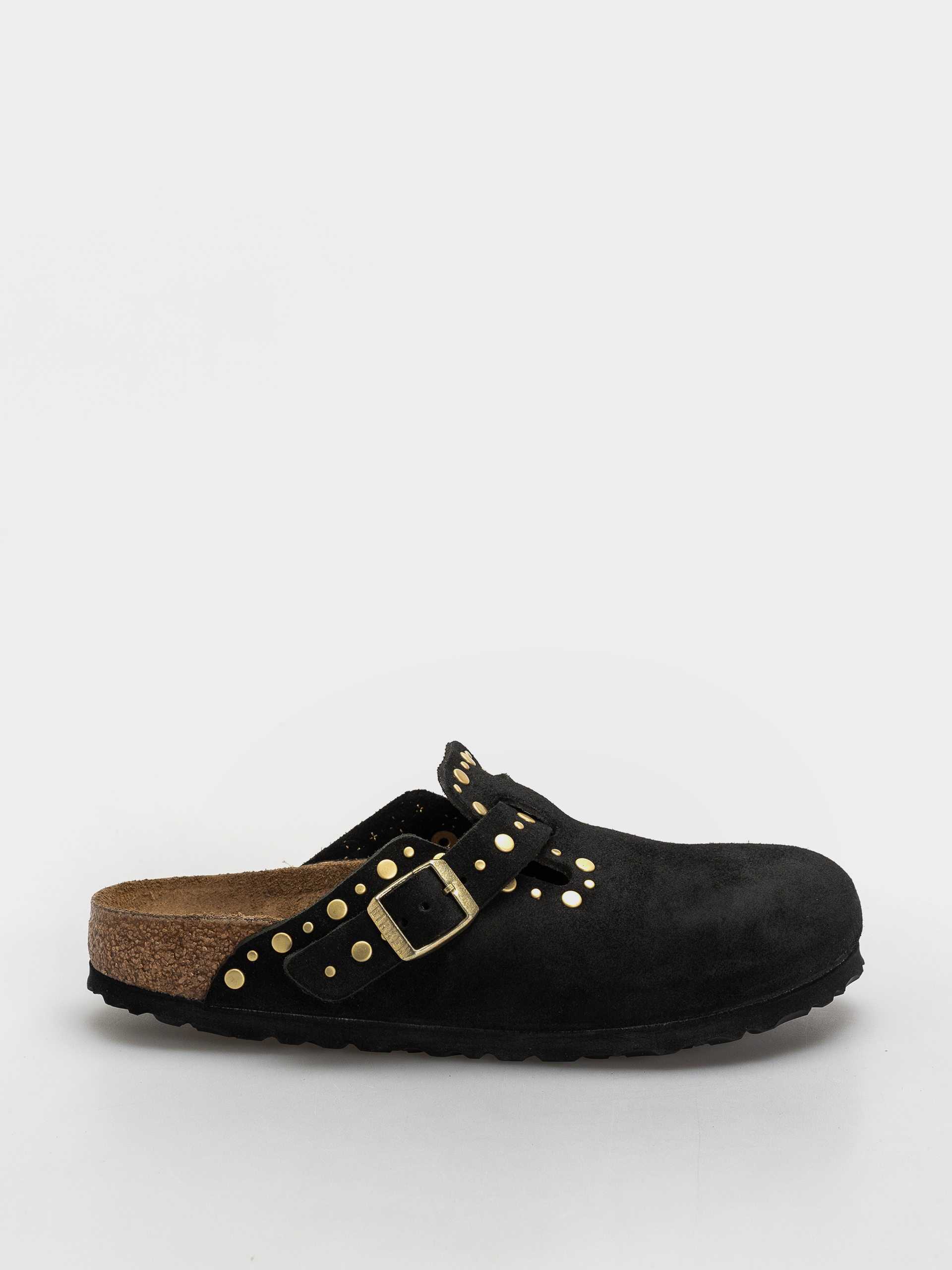 Шльопанці Birkenstock Boston Rivets Suede Leather Narrow Wmn (black)