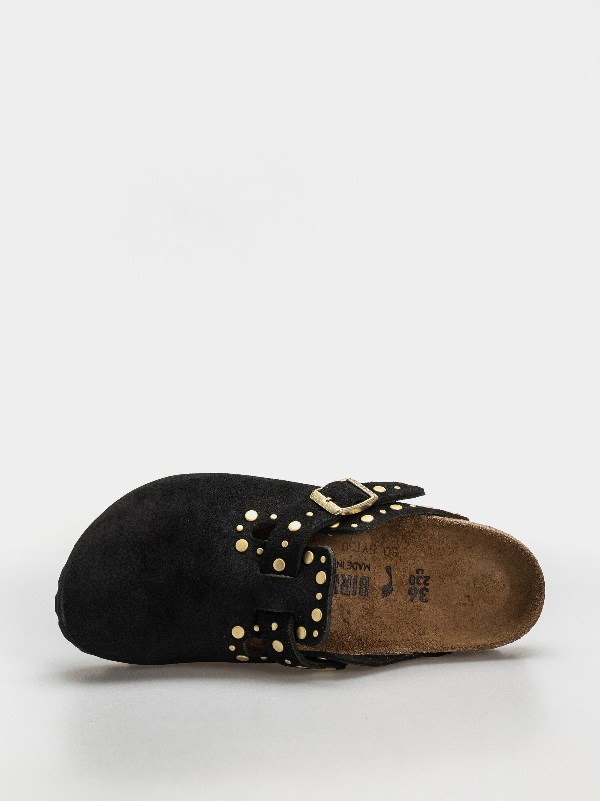 Шльопанці Birkenstock Boston Rivets Suede Leather Narrow Wmn (black)
