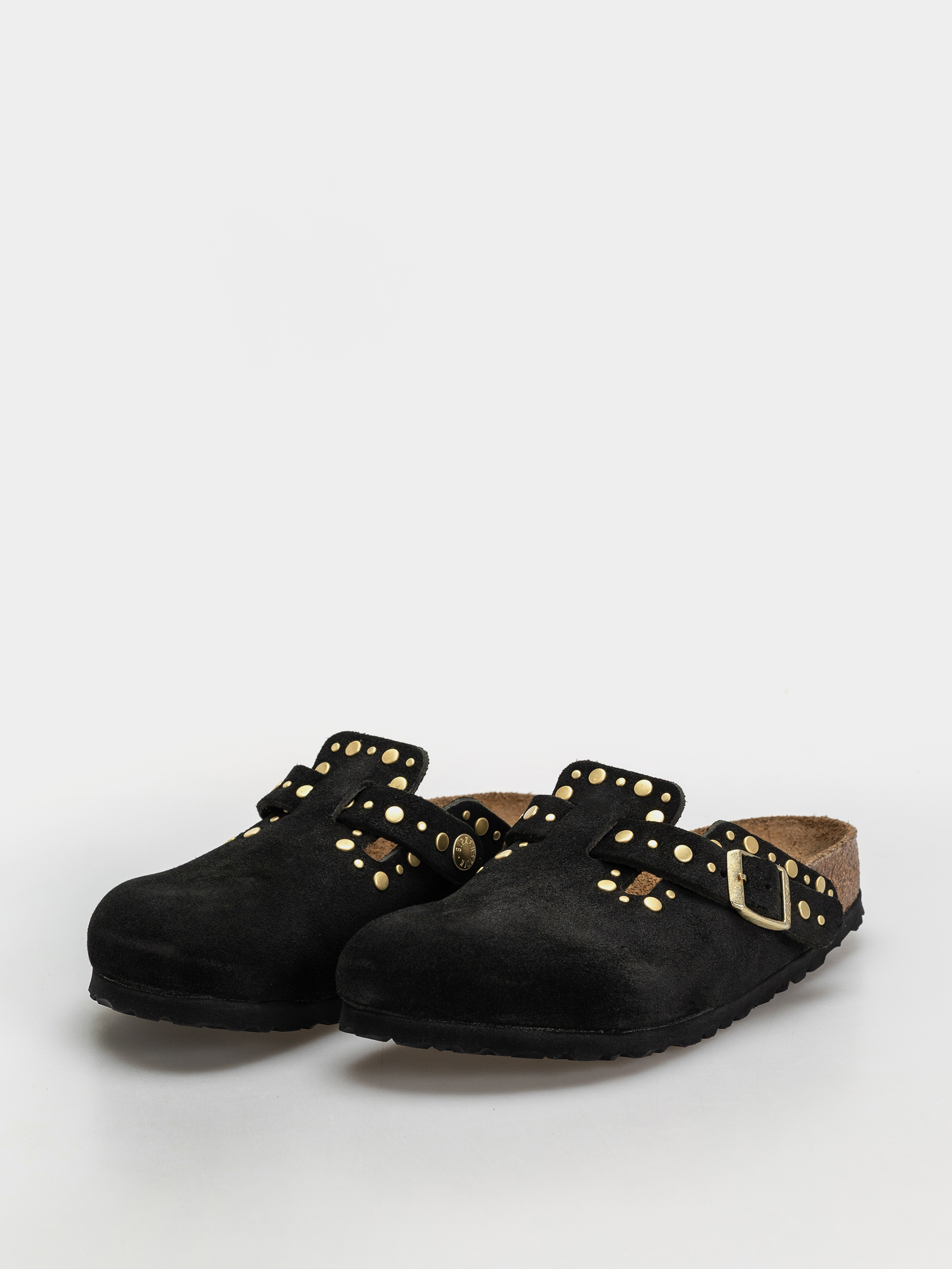 Шльопанці Birkenstock Boston Rivets Suede Leather Narrow Wmn (black)