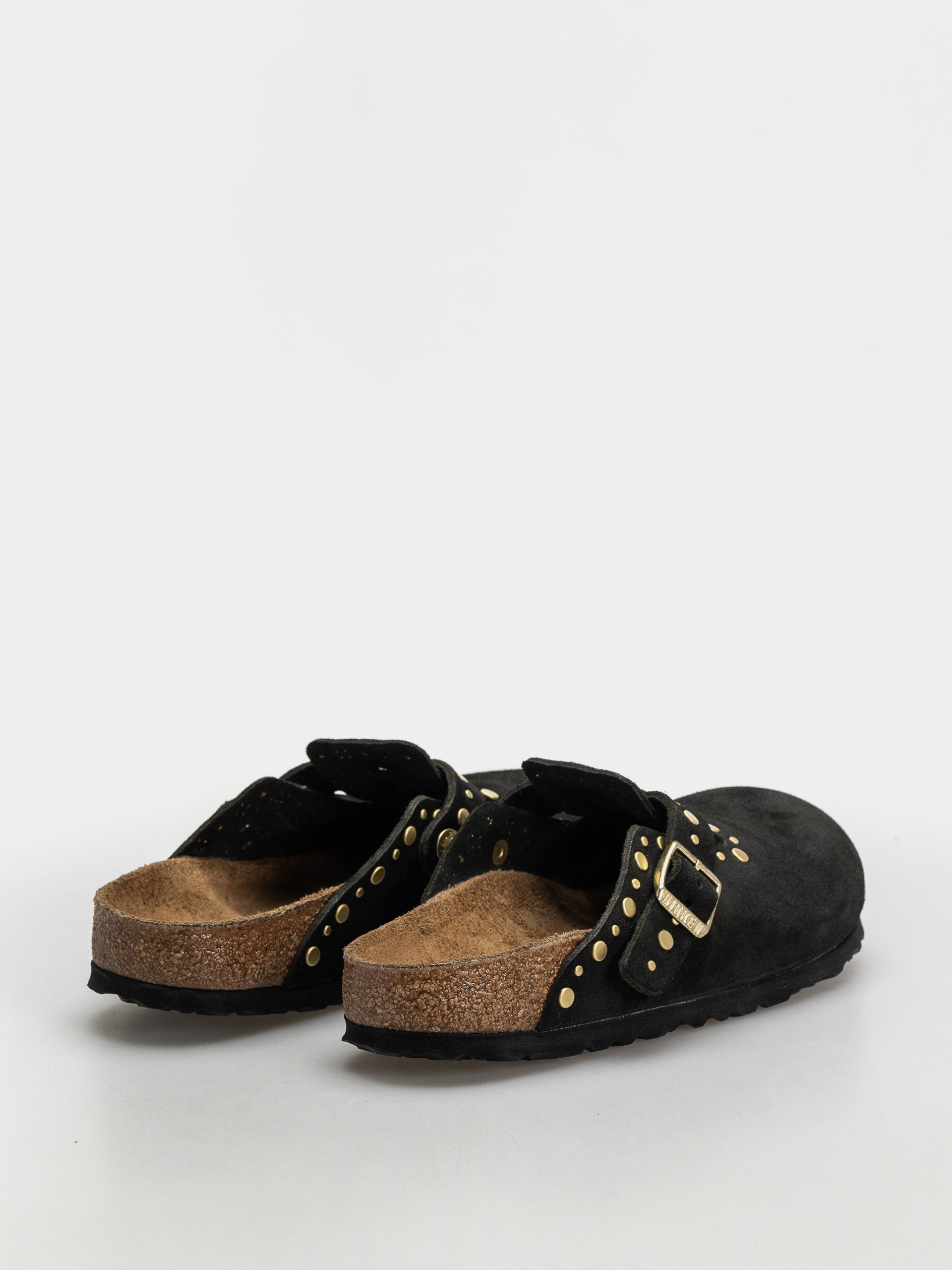 Шльопанці Birkenstock Boston Rivets Suede Leather Narrow Wmn (black)