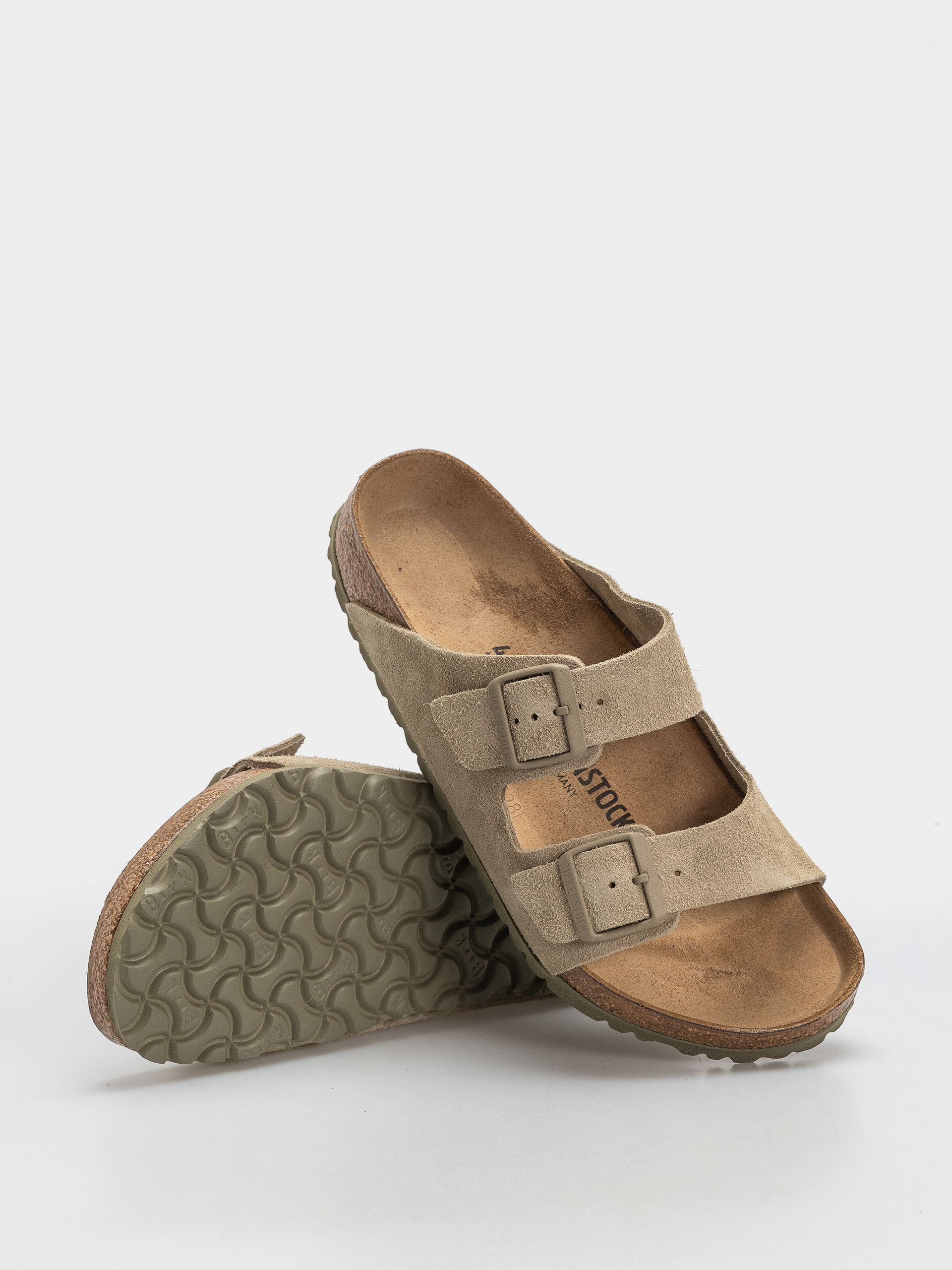 Шльопанці Birkenstock Arizona Suede Leather Regular (faded khaki)