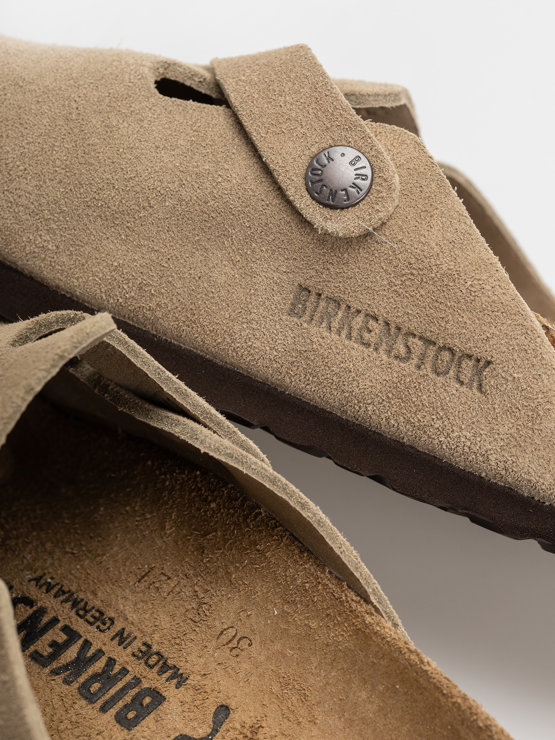 Шльопанці Birkenstock Boston Suede Leather Narrow Wmn (taupe)