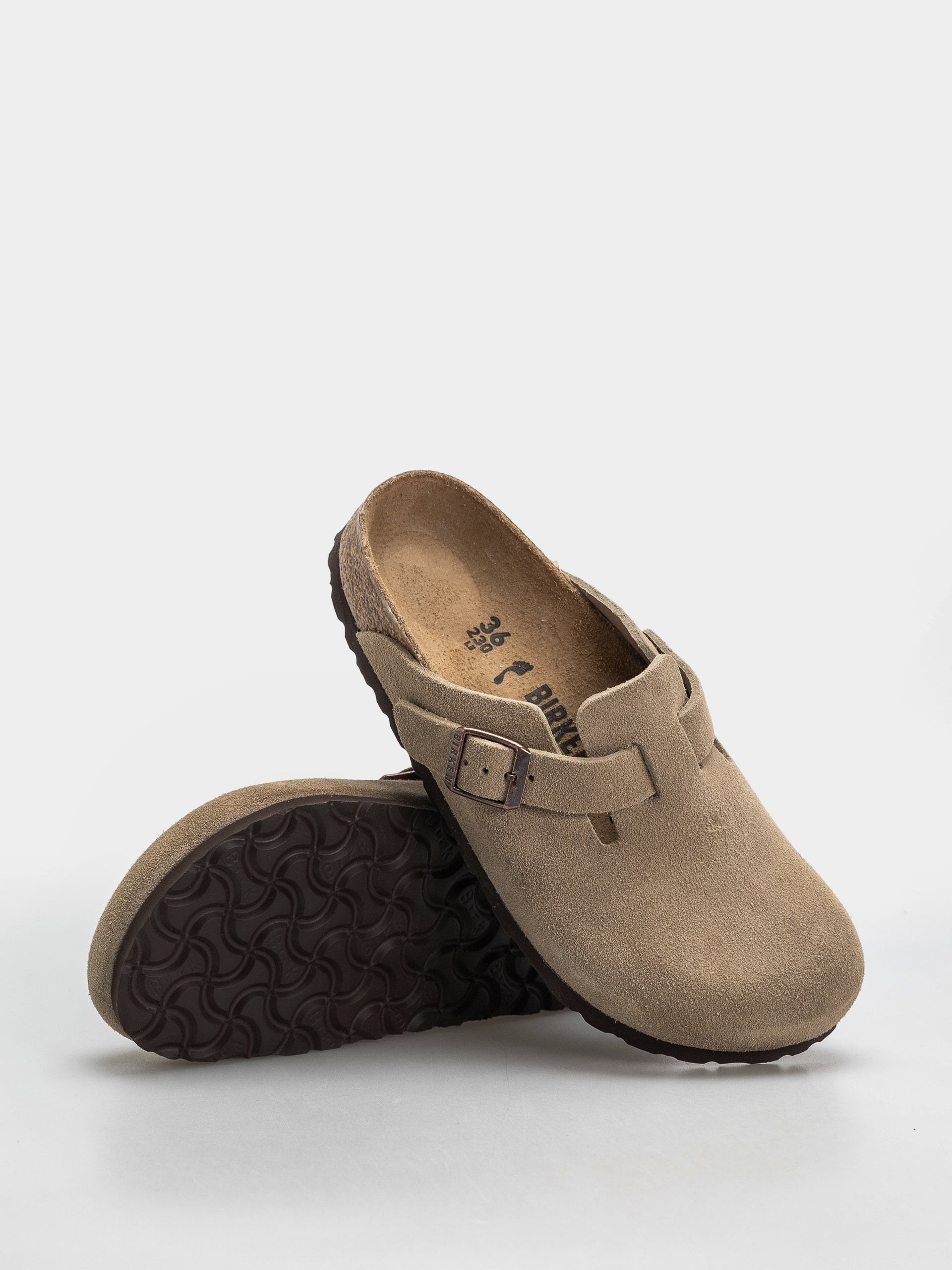 Шльопанці Birkenstock Boston Suede Leather Narrow Wmn (taupe)