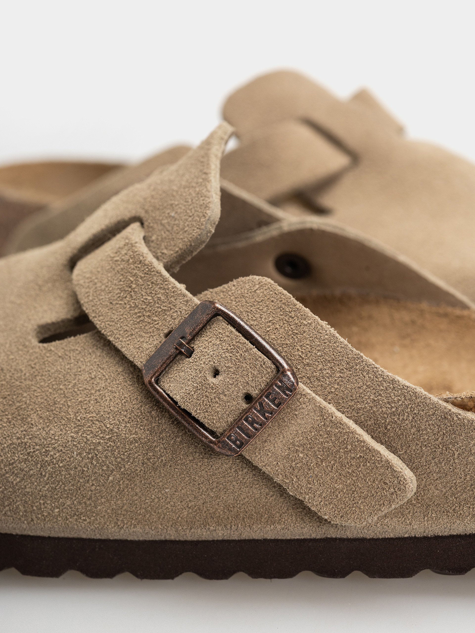 Шльопанці Birkenstock Boston Suede Leather Narrow Wmn (taupe)