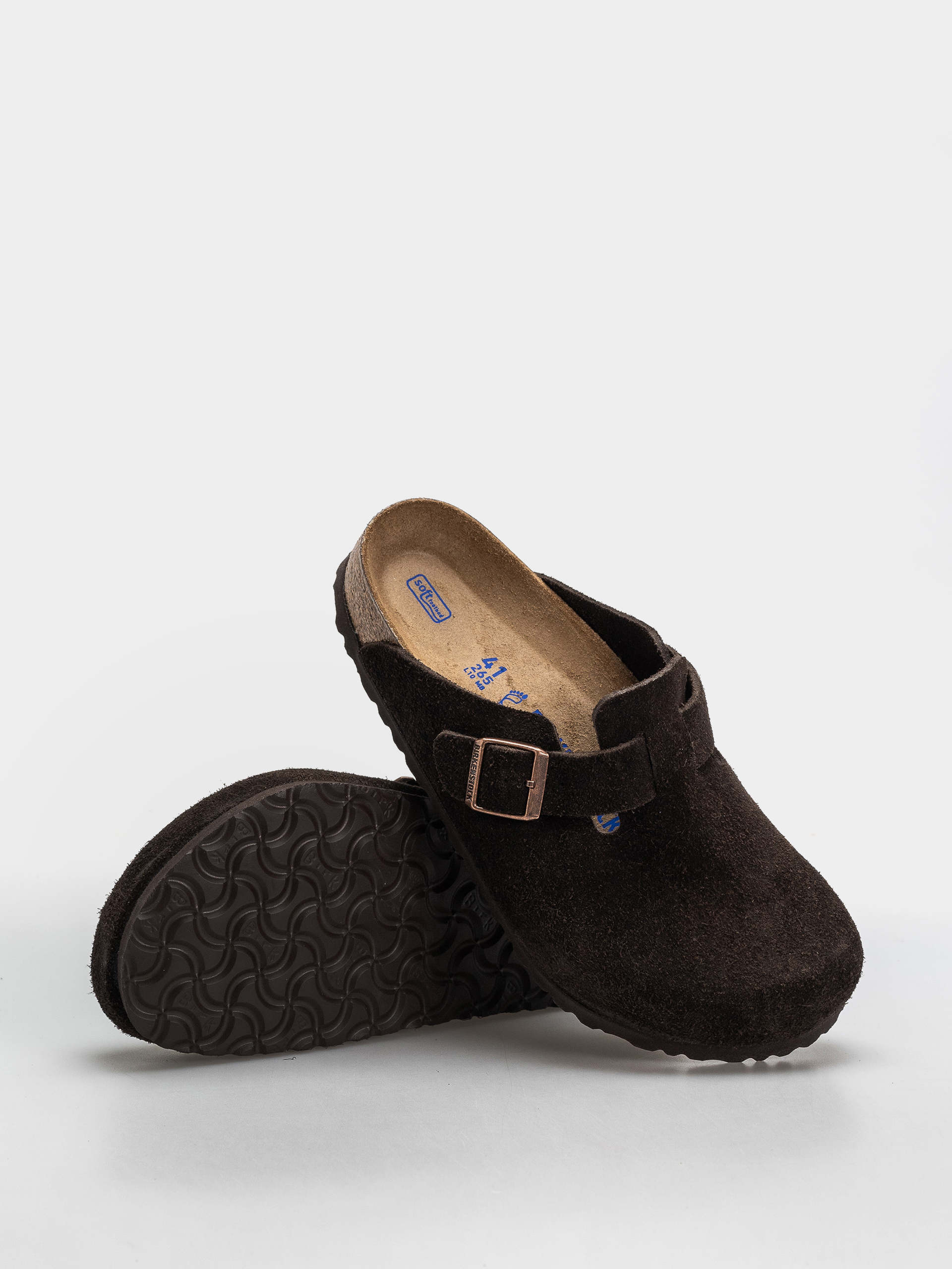 Шльопанці Birkenstock Boston Suede Regular (mocha)