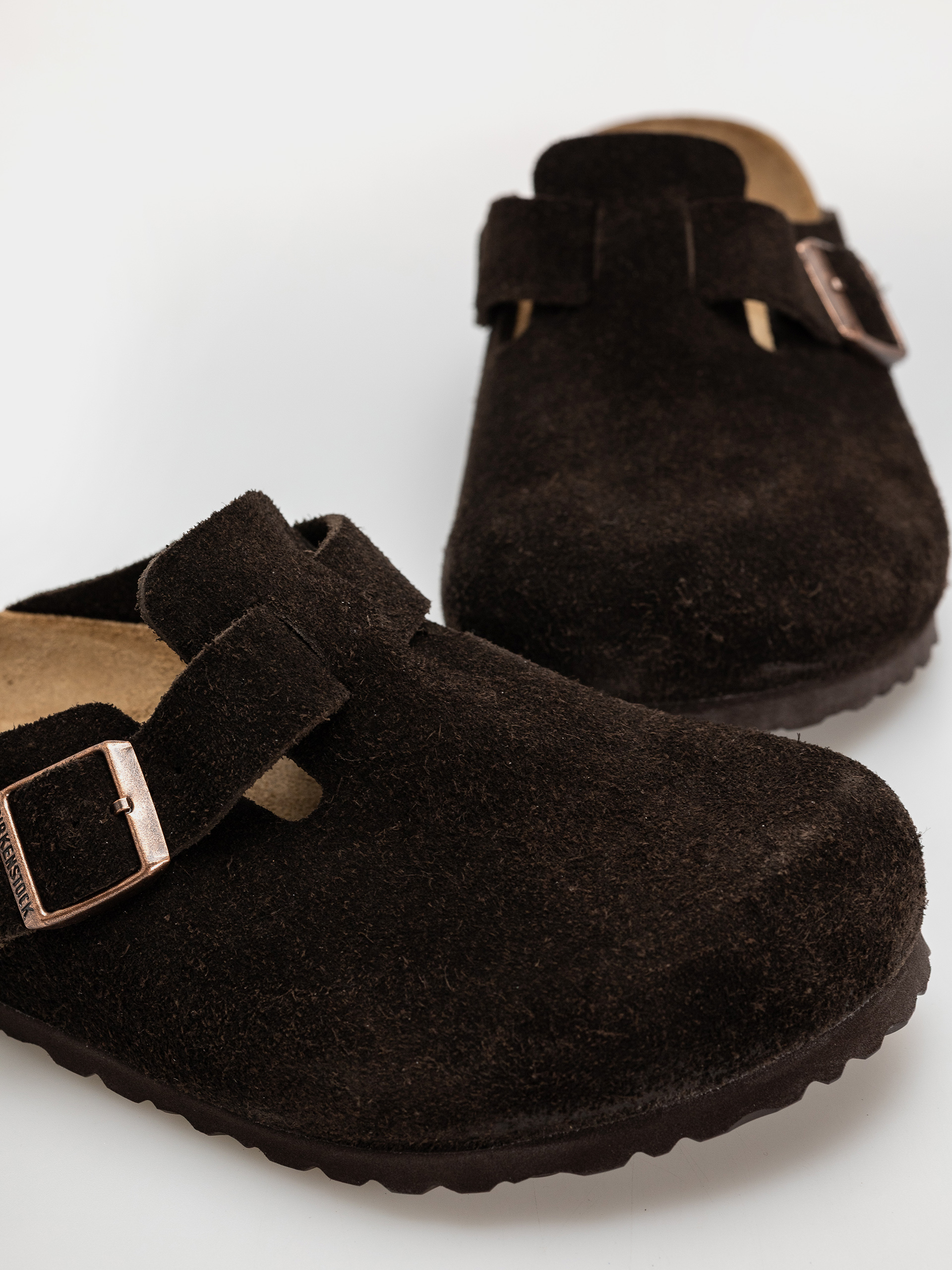 Шльопанці Birkenstock Boston Suede Regular (mocha)