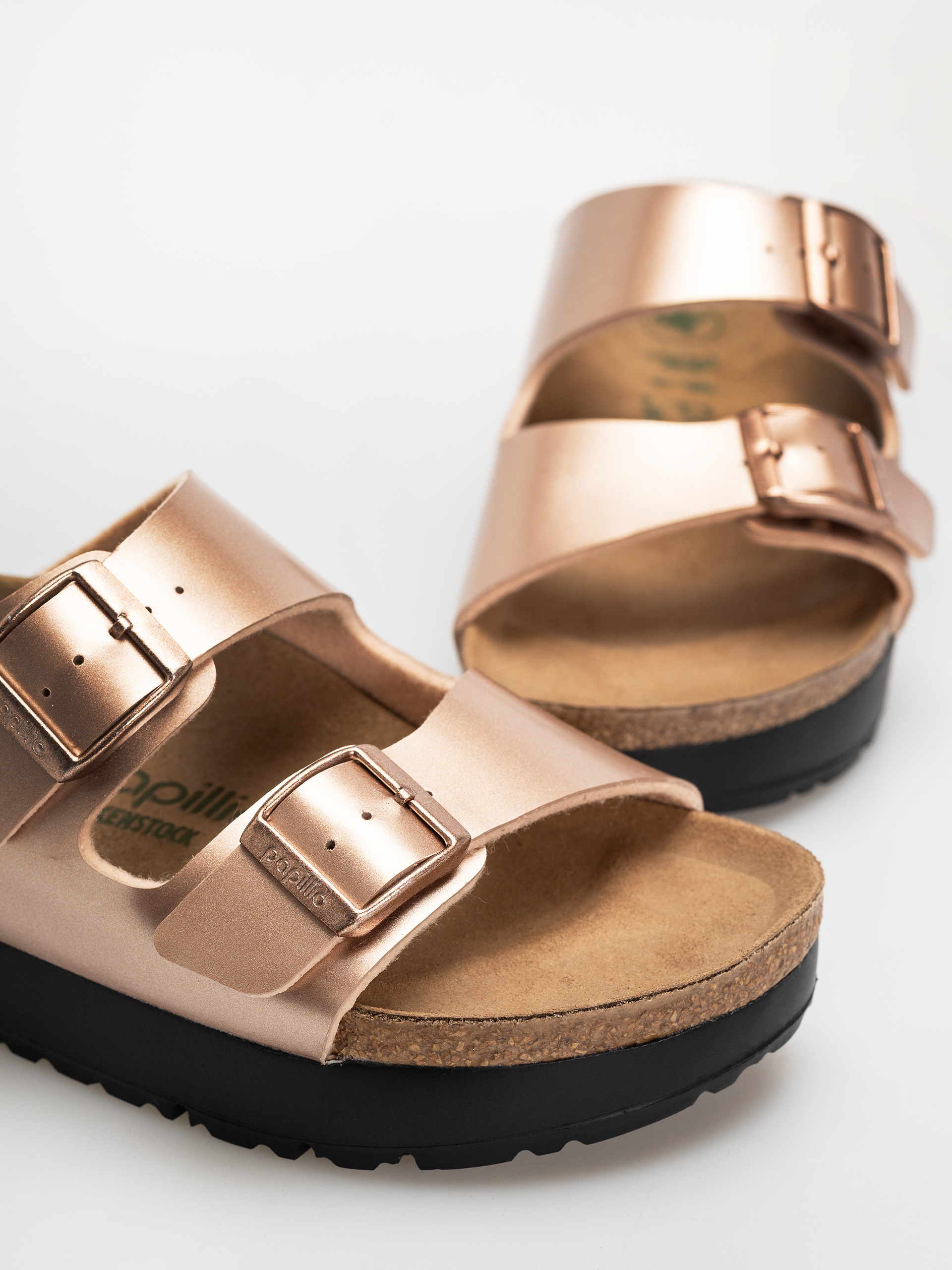 Шльопанці Birkenstock Arizona Flex Platform Birko Flor Narrow Wmn (electric metallic copper)