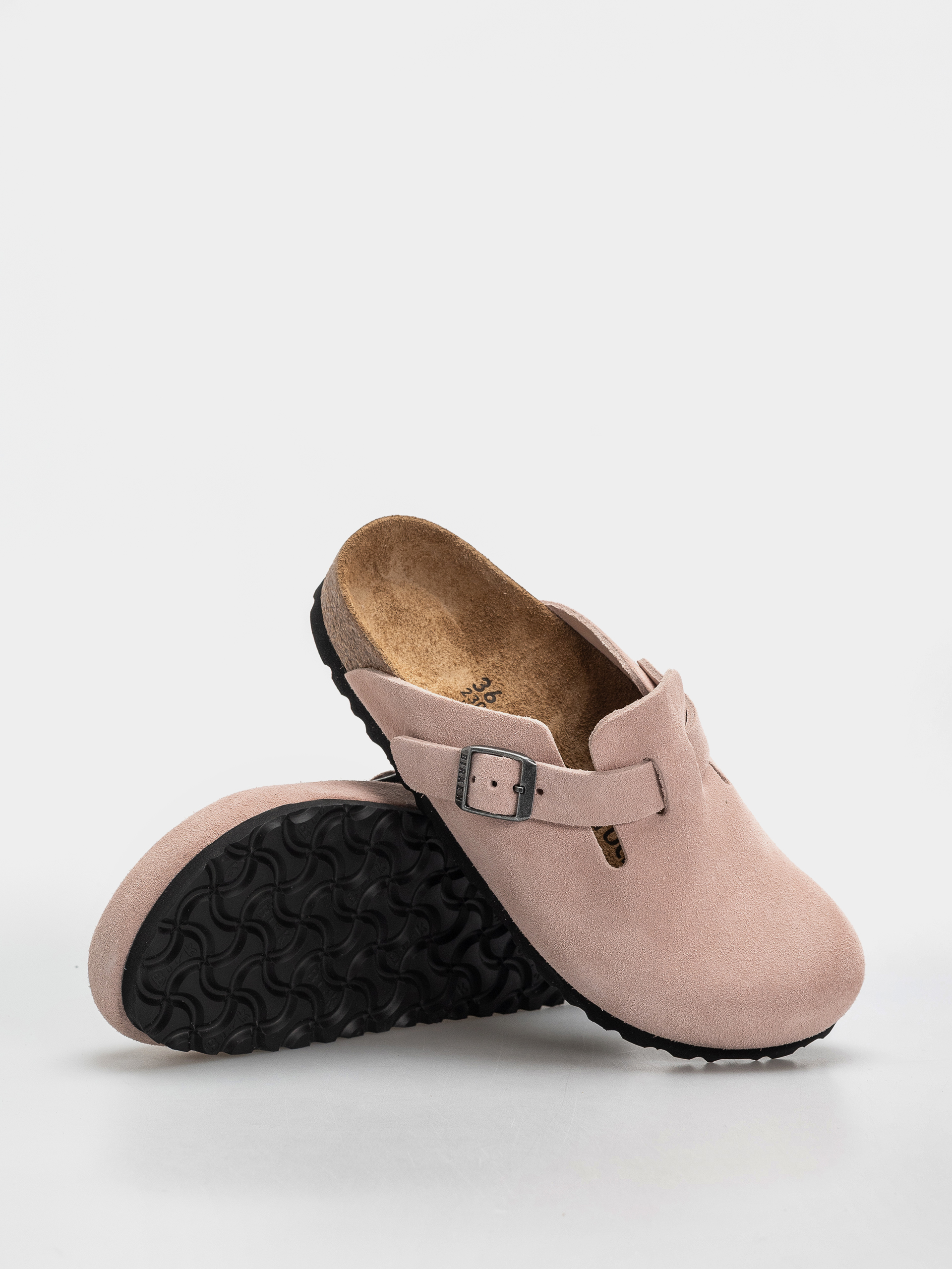 Шльопанці Birkenstock Boston Suede Leather Narrow (pink clay)