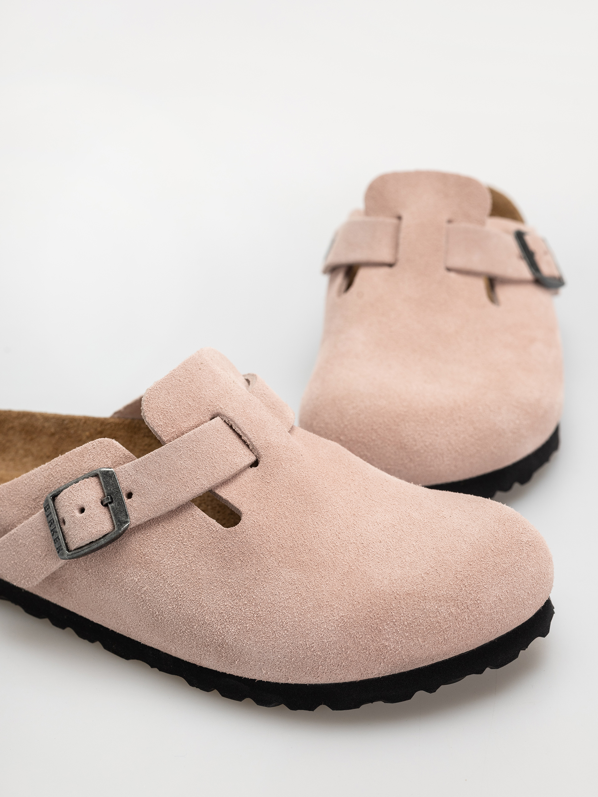 Шльопанці Birkenstock Boston Suede Leather Narrow (pink clay)