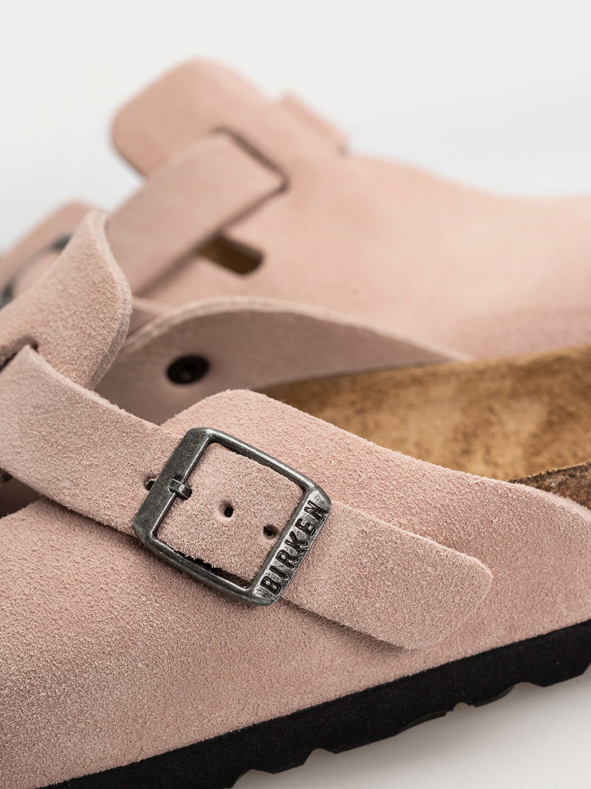 Шльопанці Birkenstock Boston Suede Leather Narrow (pink clay)